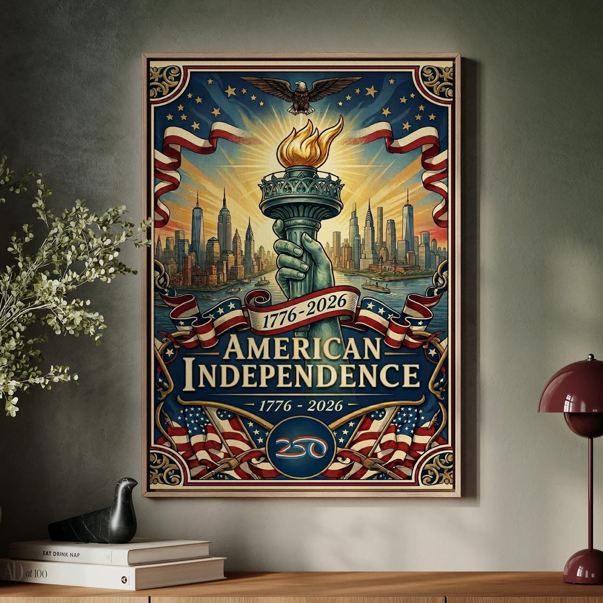 America 250 wall art 1776-2026, United States Patriotic Poster, Stars and Stripes Poster, Independence Poster, 4th July 