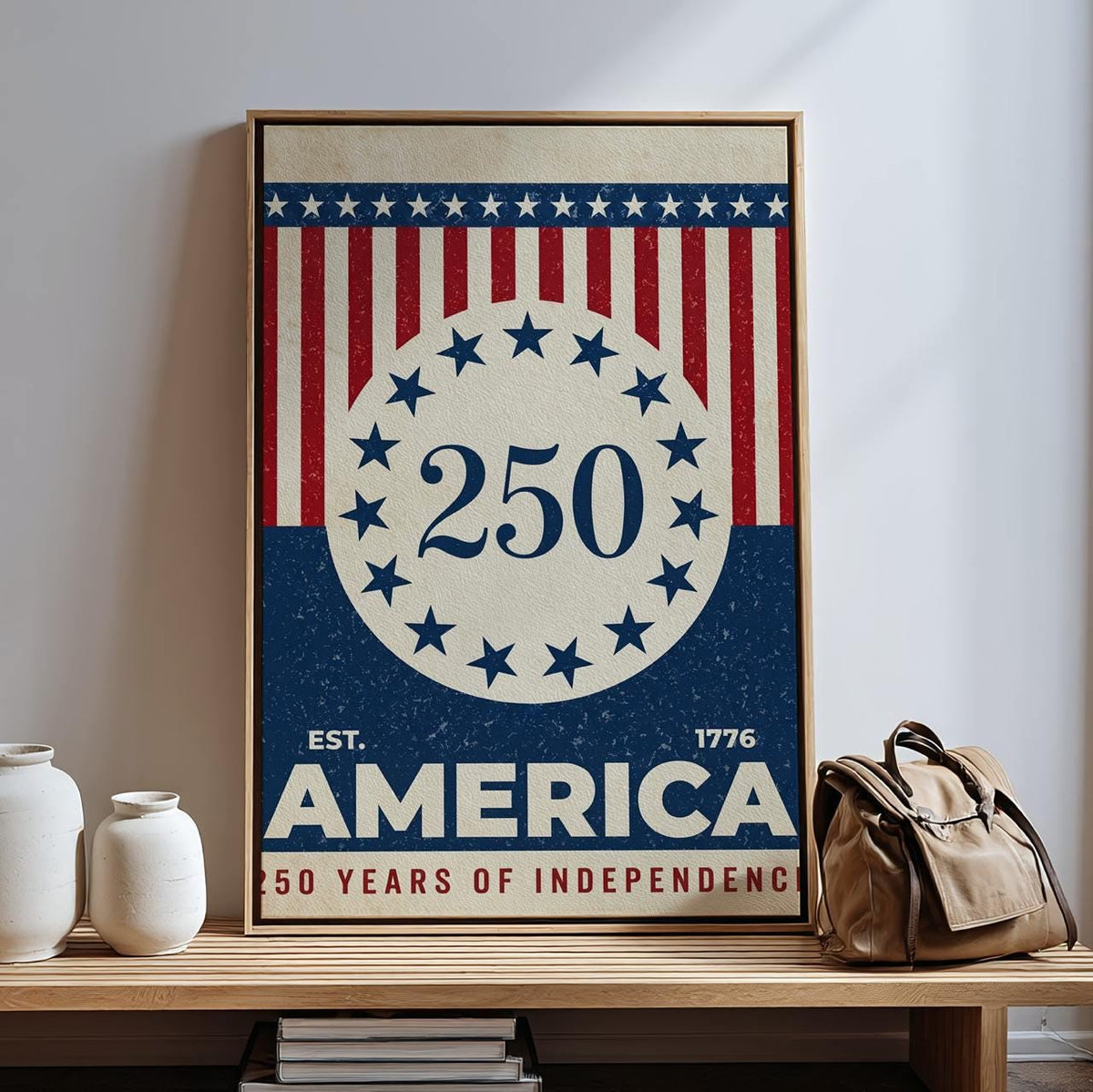 USA 250 anniversary 250 Years of Independence, America 250 wall art, United States Patriotic Poster, Stars and Stripes P