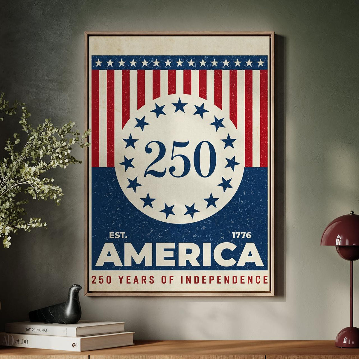 USA 250 anniversary 250 Years of Independence, America 250 wall art, United States Patriotic Poster, Stars and Stripes P