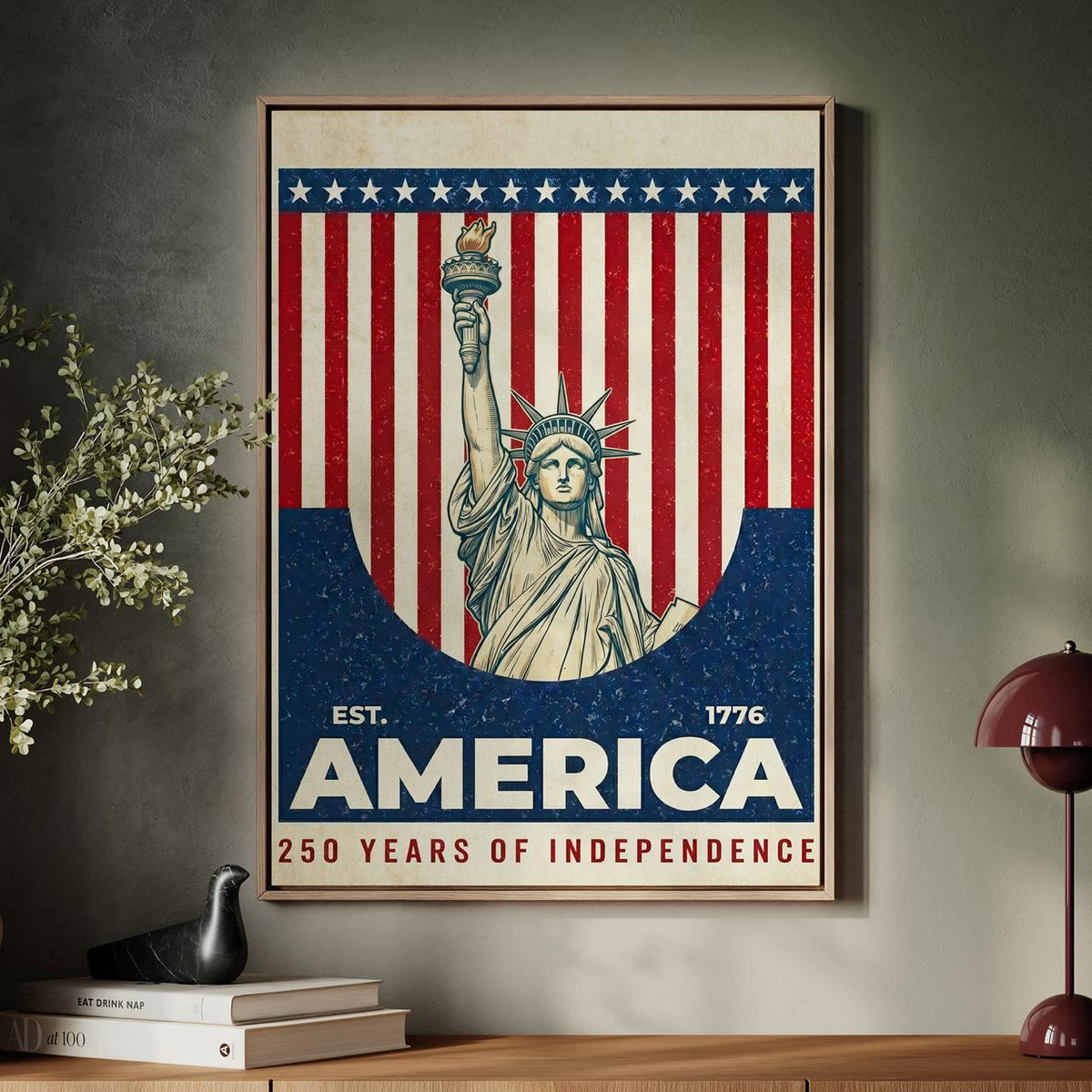 America 250 wall art 1776-2026 Semiquincentennial, United States Patriotic Poster, 250 Years of Freedom, Anniversary Ame