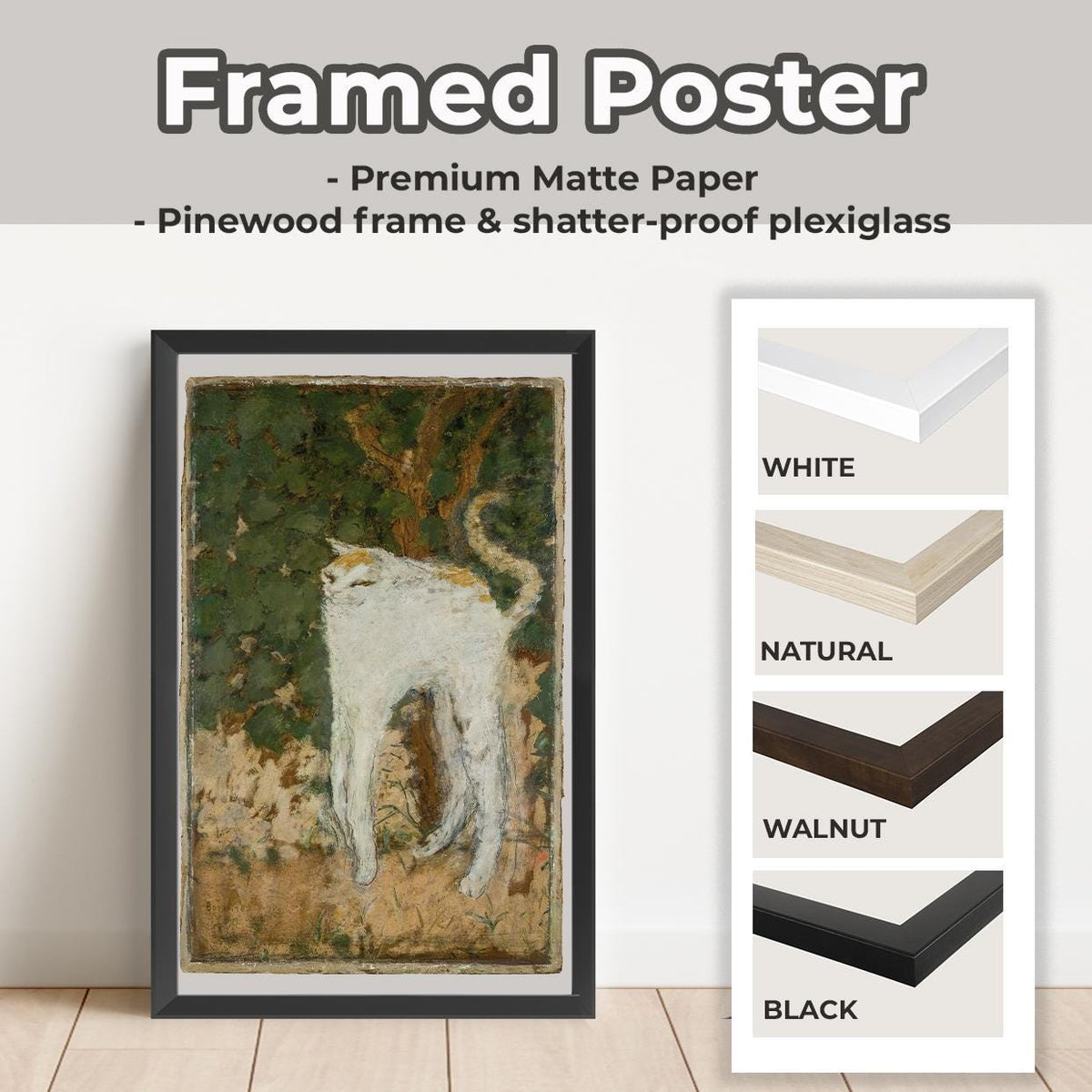 Pierre Bonnard, Le chat blanc (1894) - The White Cat Print, Post-Impressionist Animal Wall Art, Cat Poster, Exhibition P