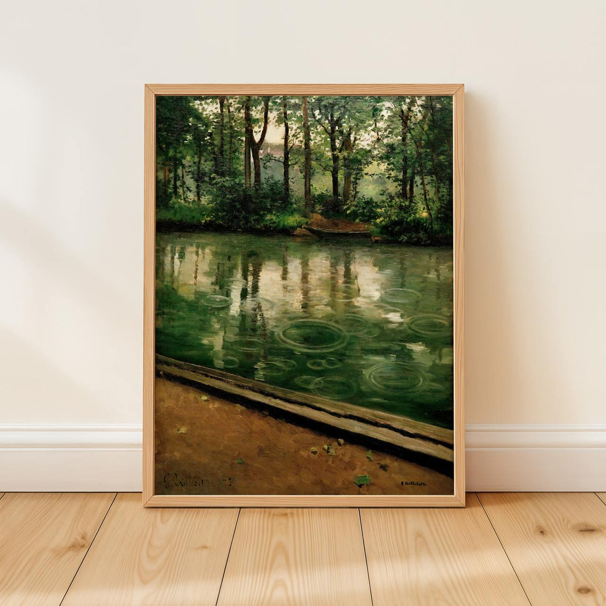 Gustave Caillebotte, L’Yerres, pluie - rain landscape art, Impressionist nature print, kitchen wall decor, giclee canvas