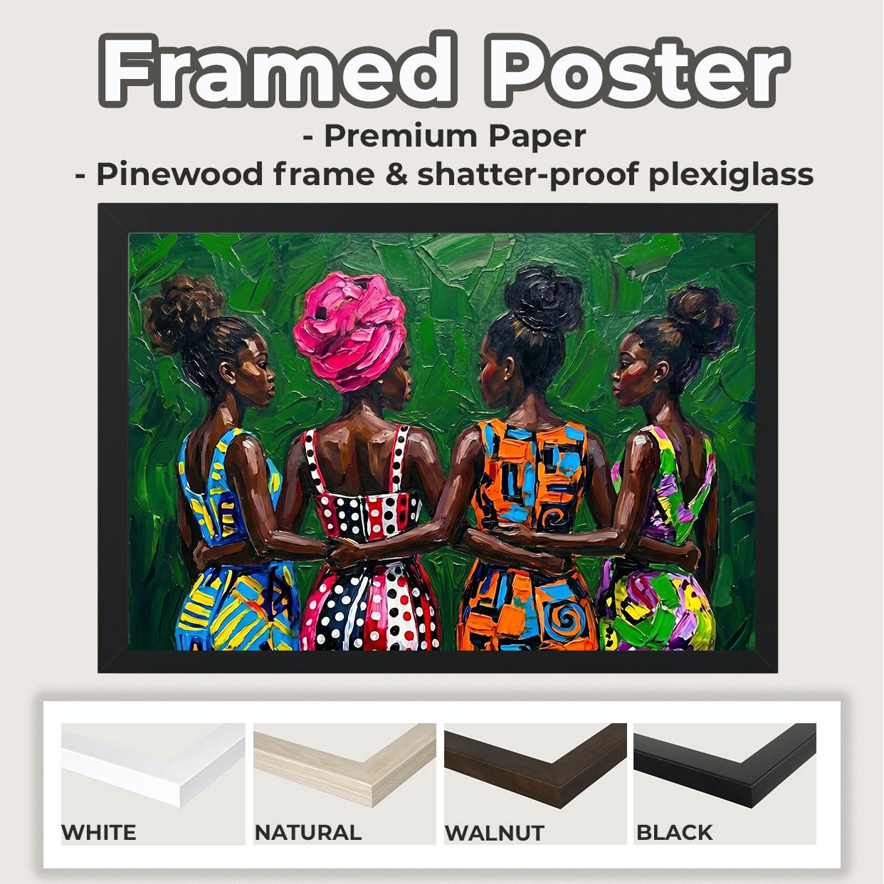 Afrocentric Wall Art Print, Modern Afro Female Figure Art, Boho Folk Home Decor, Abstract Cultural Poster, ART383