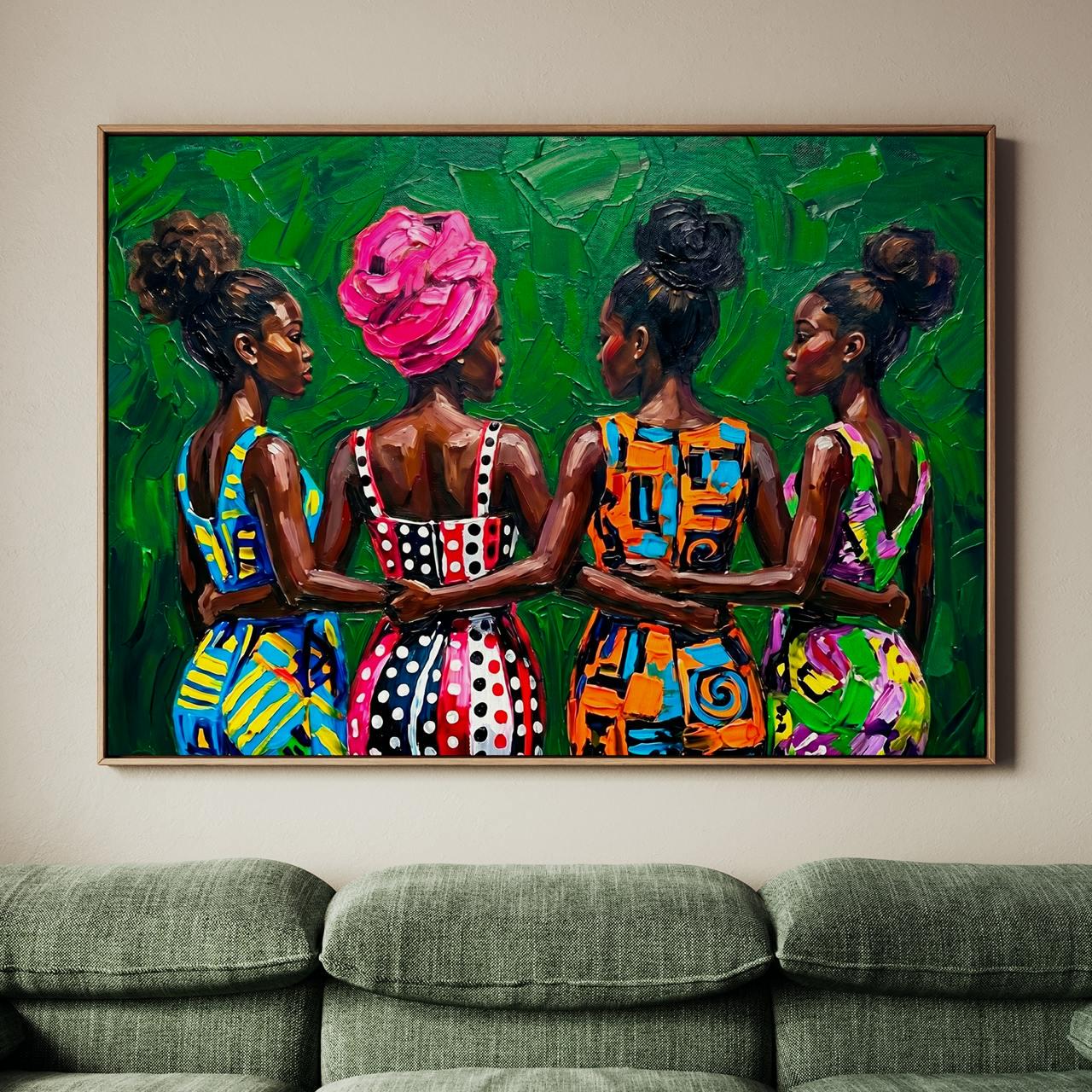 Afrocentric Wall Art Print, Modern Afro Female Figure Art, Boho Folk Home Decor, Abstract Cultural Poster, ART383