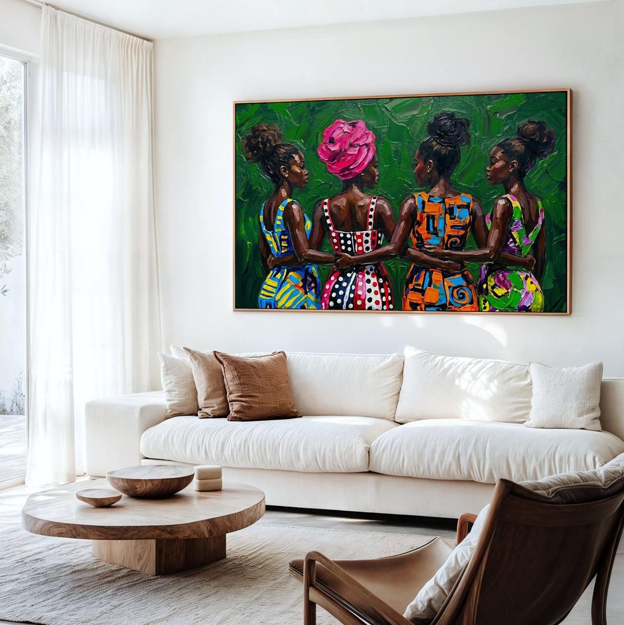 Afrocentric Wall Art Print, Modern Afro Female Figure Art, Boho Folk Home Decor, Abstract Cultural Poster, ART383