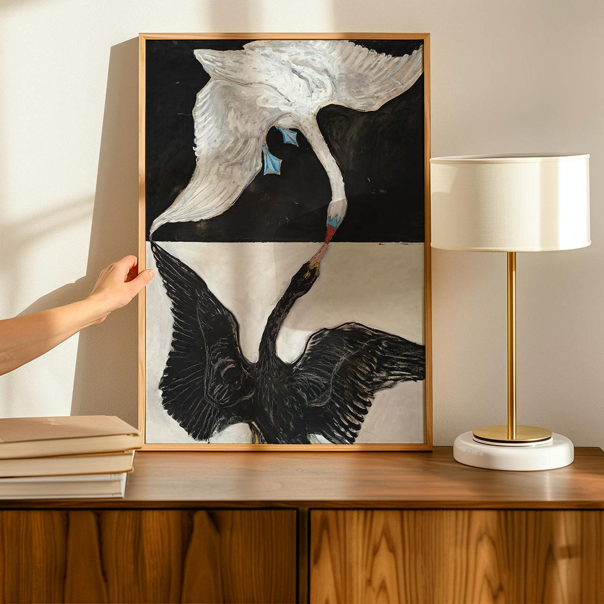 Hilma af Klint, The Swan - abstract wall art, modern canvas print, giclée art print, large wall decor, black and white s