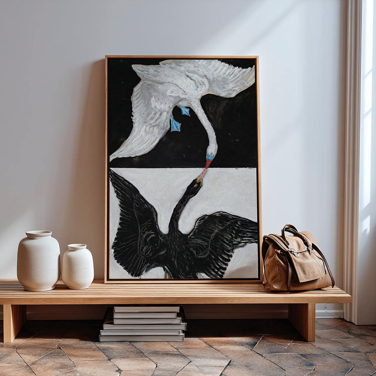 Hilma af Klint, The Swan - abstract wall art, modern canvas print, giclée art print, large wall decor, black and white s