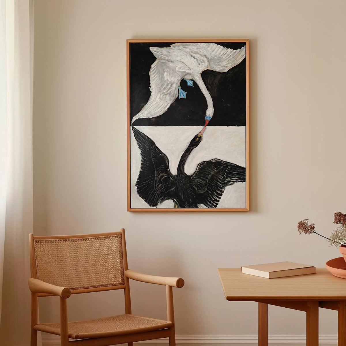 Hilma af Klint, The Swan - abstract wall art, modern canvas print, giclée art print, large wall decor, black and white s