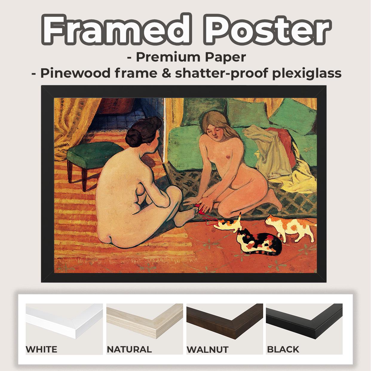 Felix Vallotton - Naked women with cats. Bedroom decor, Extravagant painting, Sensual wall art, Canvas painting, Living 