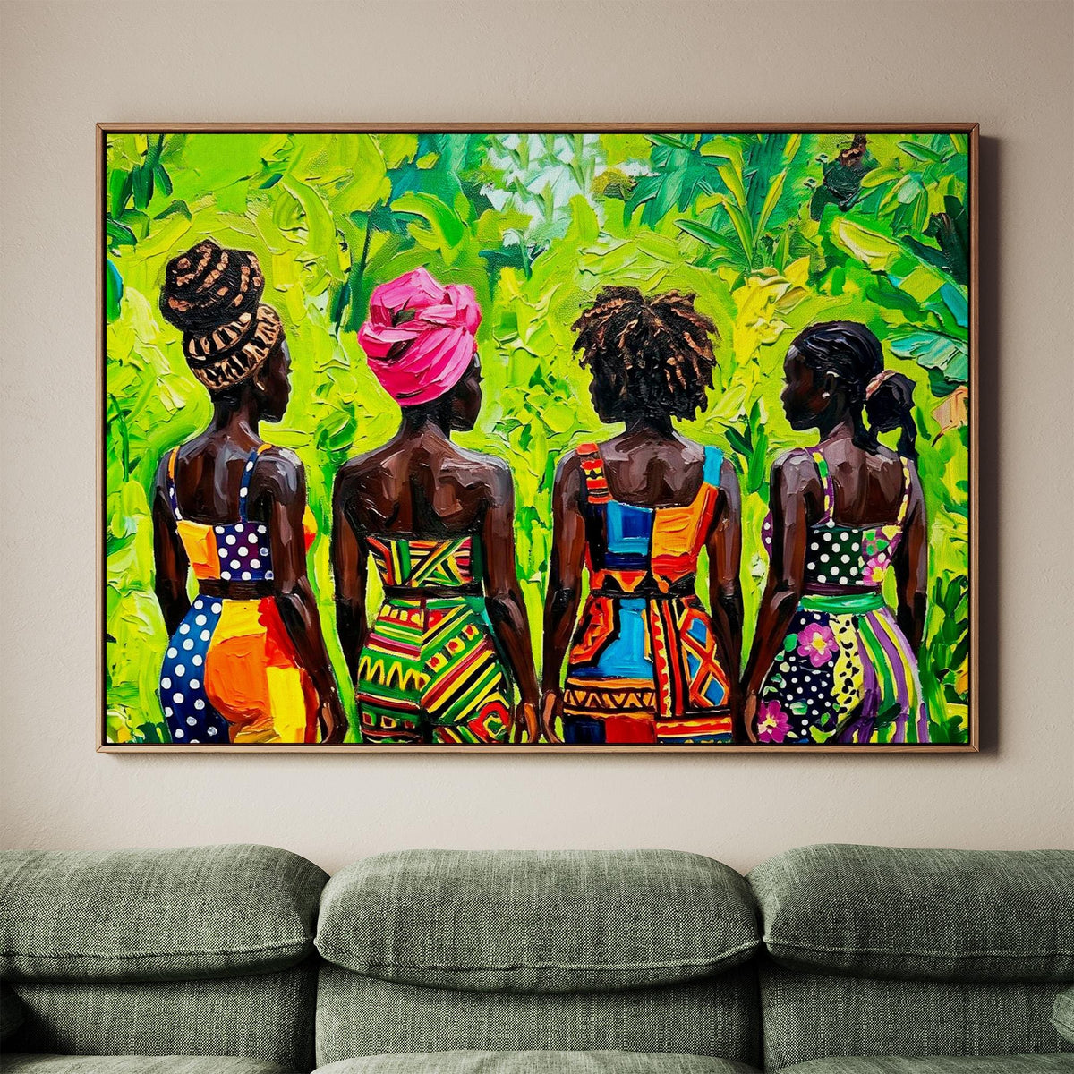 Afrocentric Boho Wall Art, Modern Female Figure Print, Colorful Cultural Decor, Living Room Statement Art, ART383