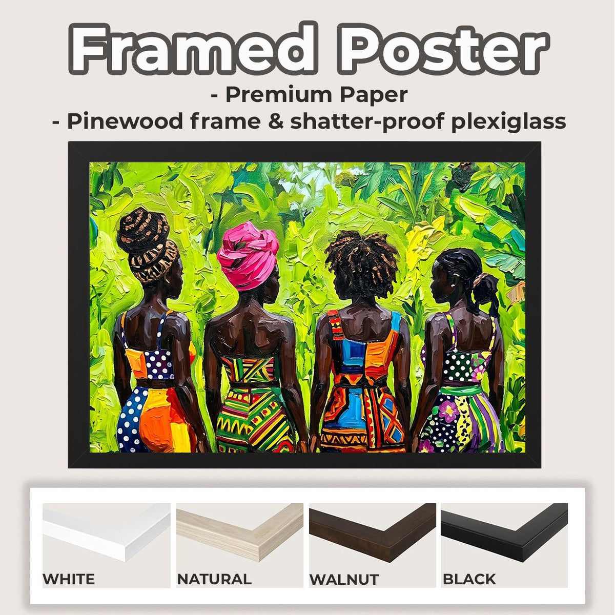 Afrocentric Boho Wall Art, Modern Female Figure Print, Colorful Cultural Decor, Living Room Statement Art, ART383