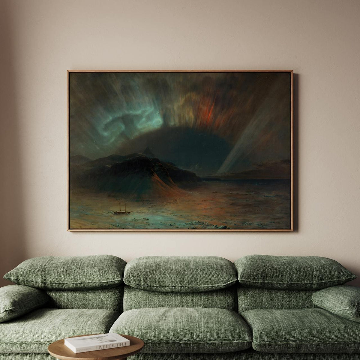 Frederic Edwin Church, Aurora Borealis - northern lights wall art, dark landscape decor, museum style print, dramatic ho