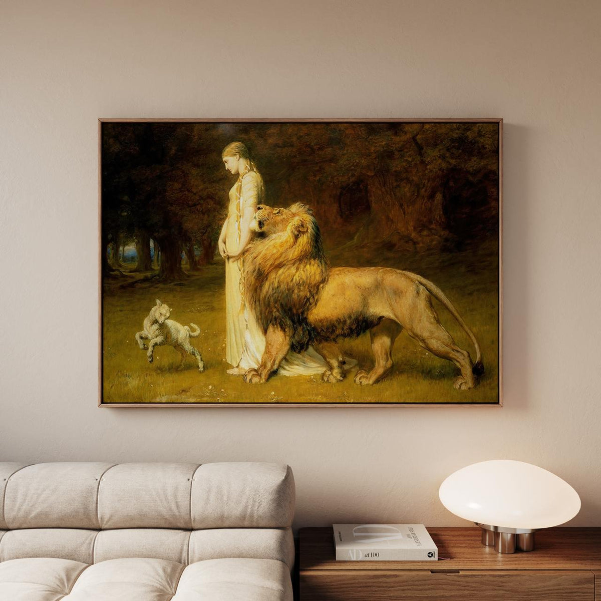 Briton Rivière, Una and the Lion - Victorian wall art, classical poster print, giclee reproduction, gallery wrapped deco