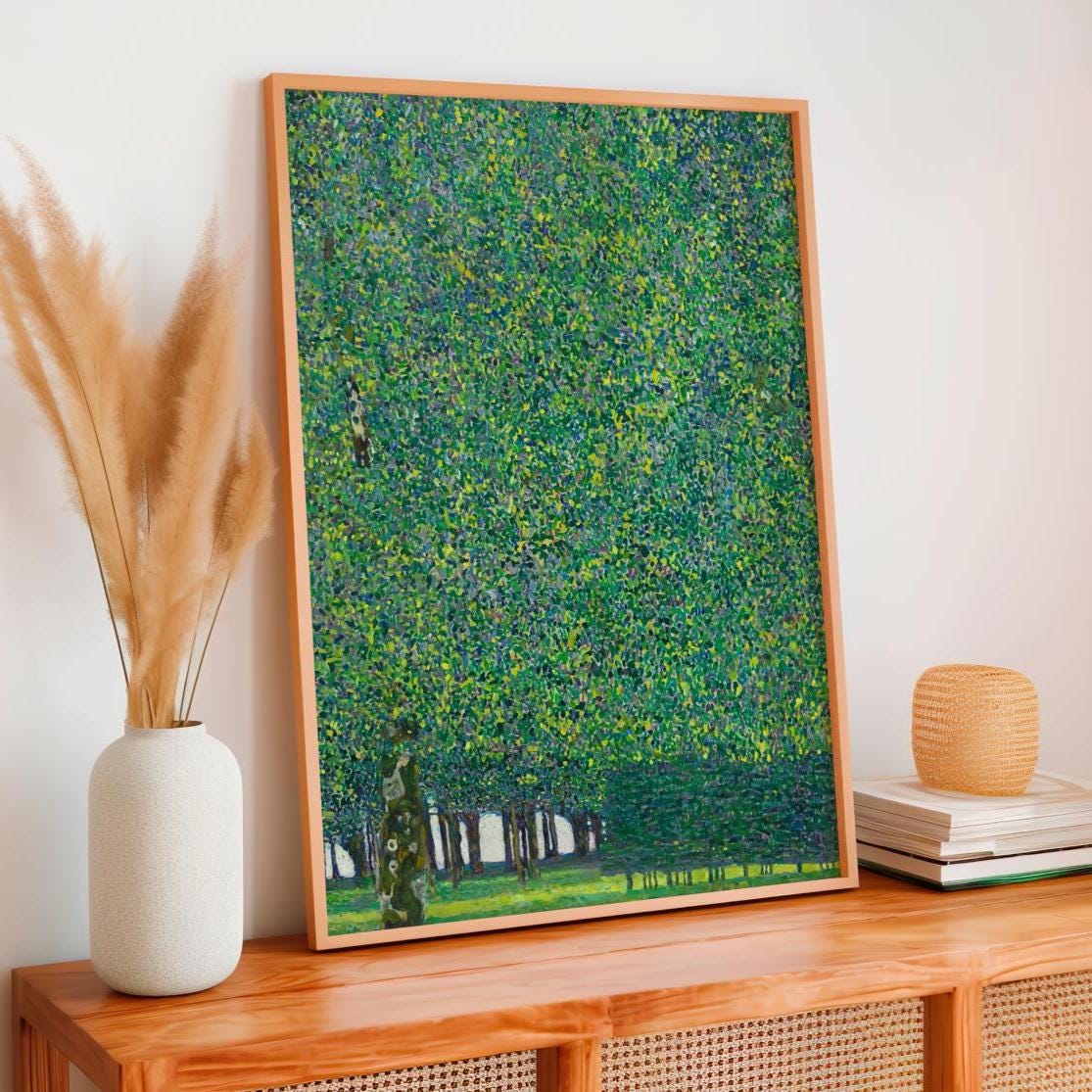 Gustav Klimt, The Park - Art Nouveau Giclée Print, Vintage Green Wall Art, Framed or Unframed