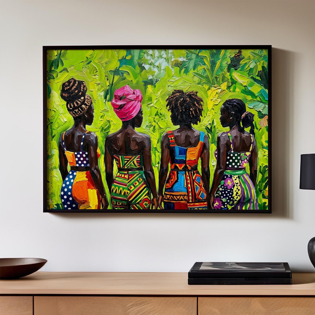 Afrocentric Boho Wall Art, Modern Female Figure Print, Colorful Cultural Decor, Living Room Statement Art, ART383