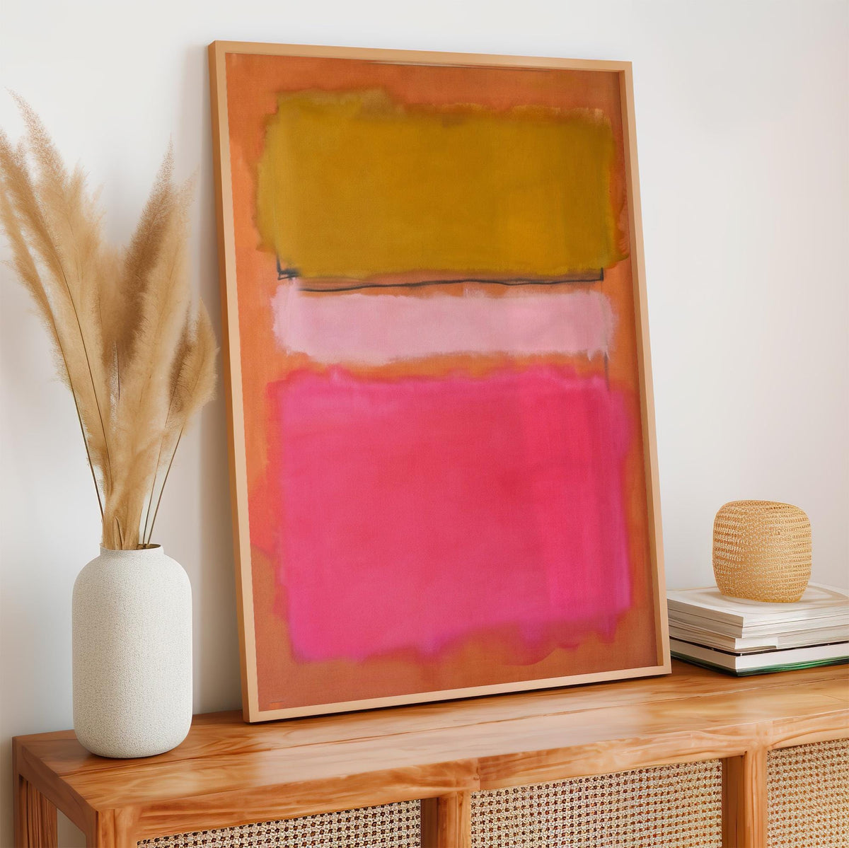 Mark Rothko Inspired Abstract White Pink Canvas Print, Color Field Style Wall Art, Modern Decor, ART417