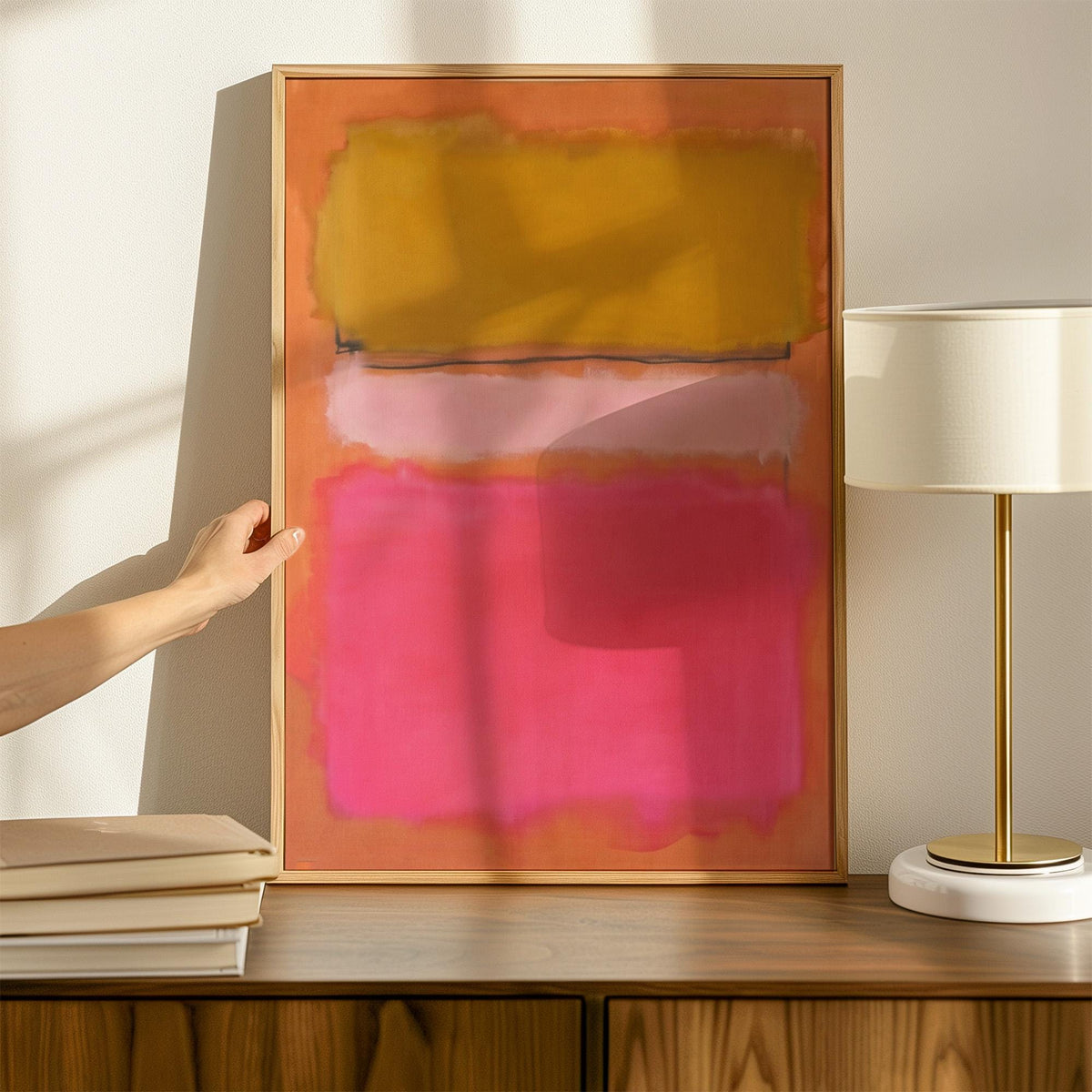 Mark Rothko Inspired Abstract White Pink Canvas Print, Color Field Style Wall Art, Modern Decor, ART417