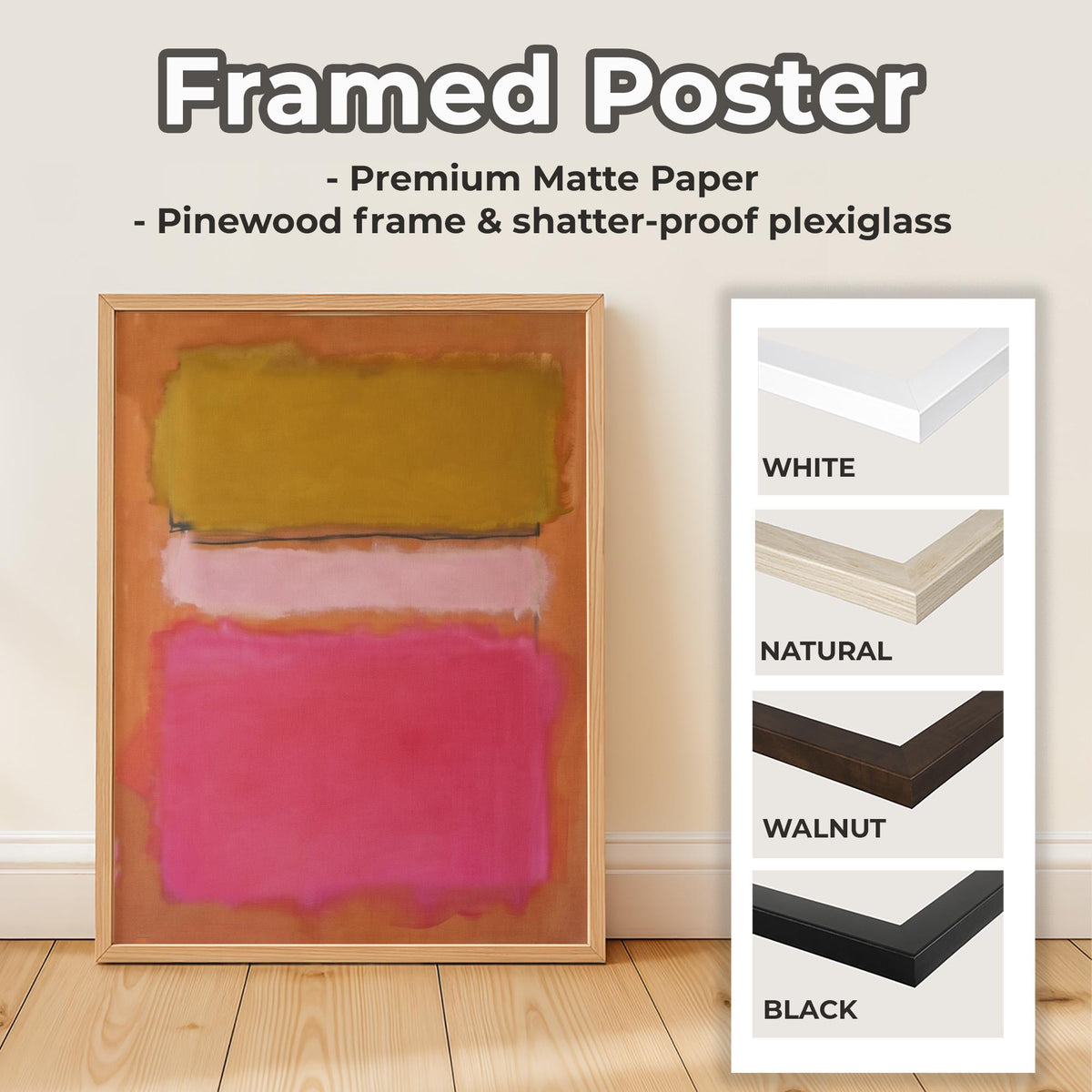 Mark Rothko Inspired Abstract White Pink Canvas Print, Color Field Style Wall Art, Modern Decor, ART417