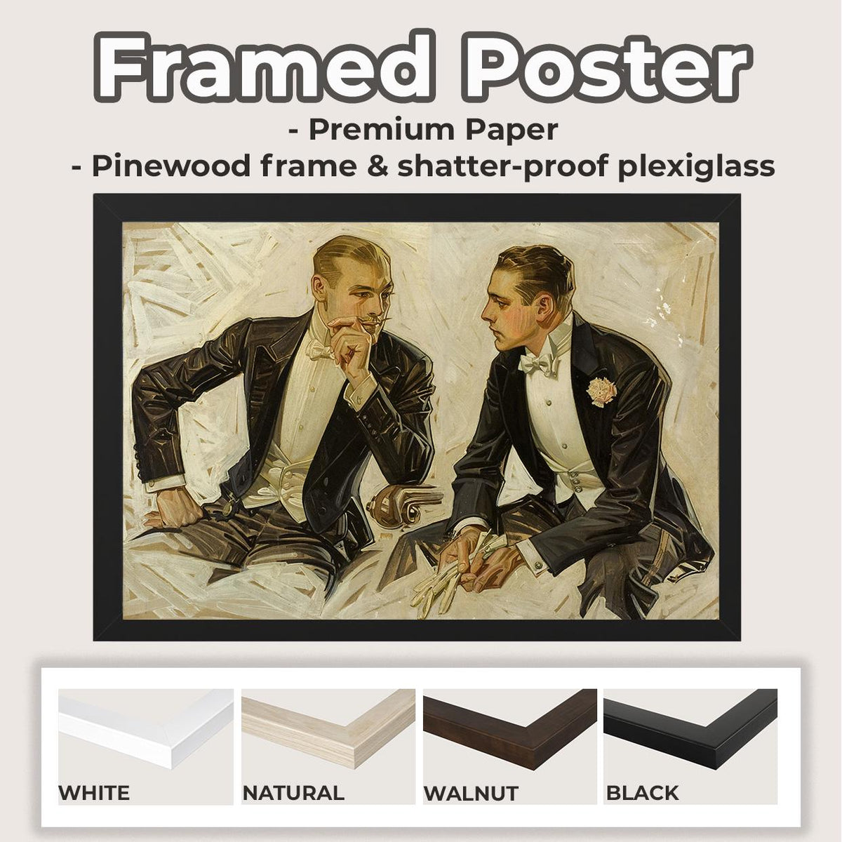 J. C. Leyendecker - The Donchester, the Cluett Dress Shirt. Print on canvas, Art deco art, Vintage decor, Leyendecker wa