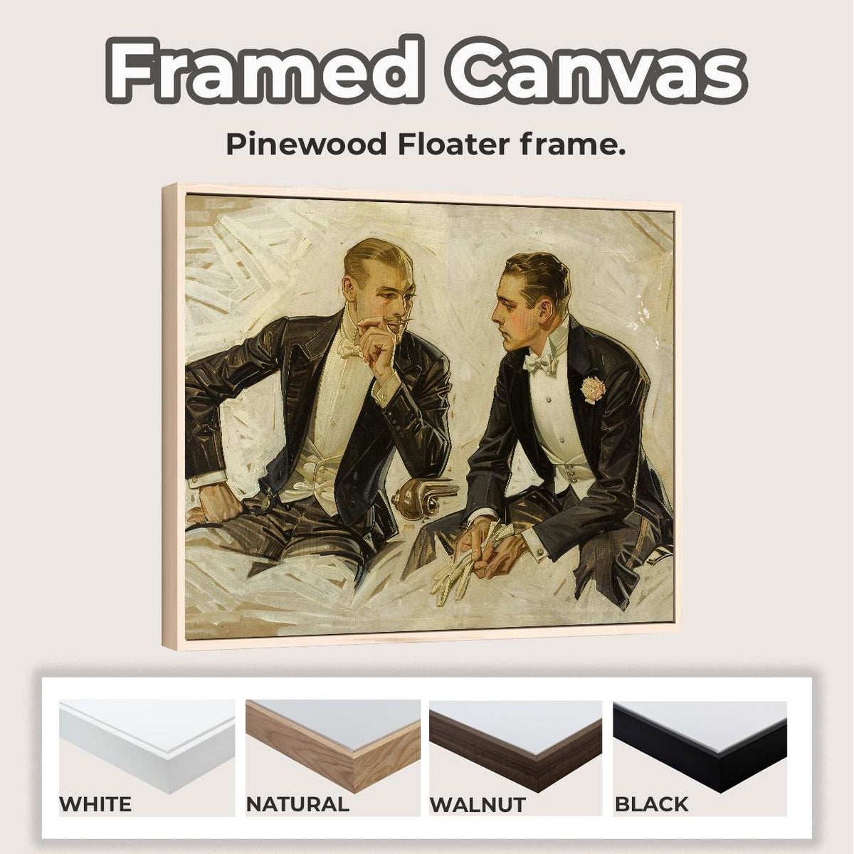 J. C. Leyendecker - The Donchester, the Cluett Dress Shirt. Print on canvas, Art deco art, Vintage decor, Leyendecker wa