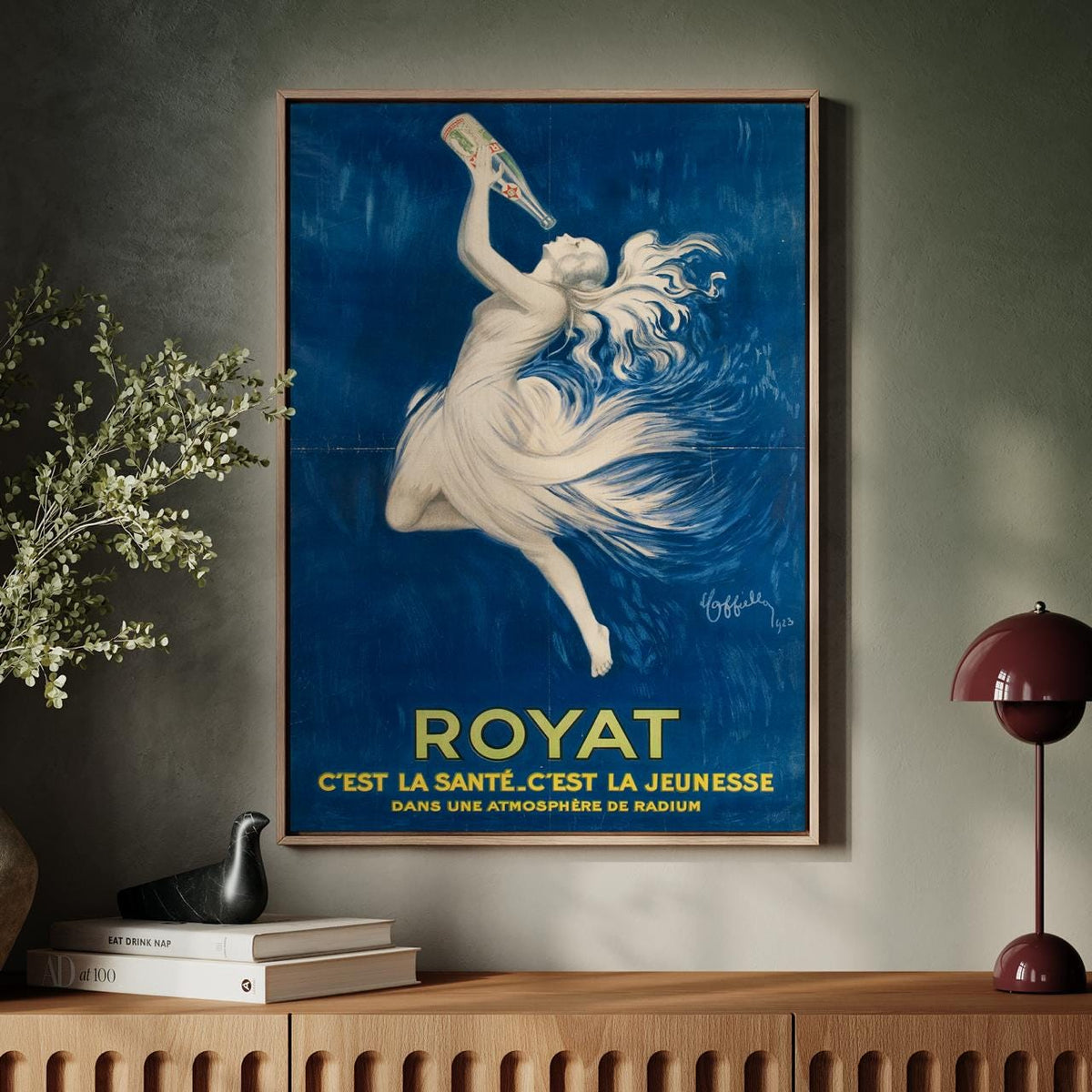 Leonetto Cappiello, Royat - Vintage French Poster, Blue Wall Art, Advertisement Print, Retro Canvas Decor
