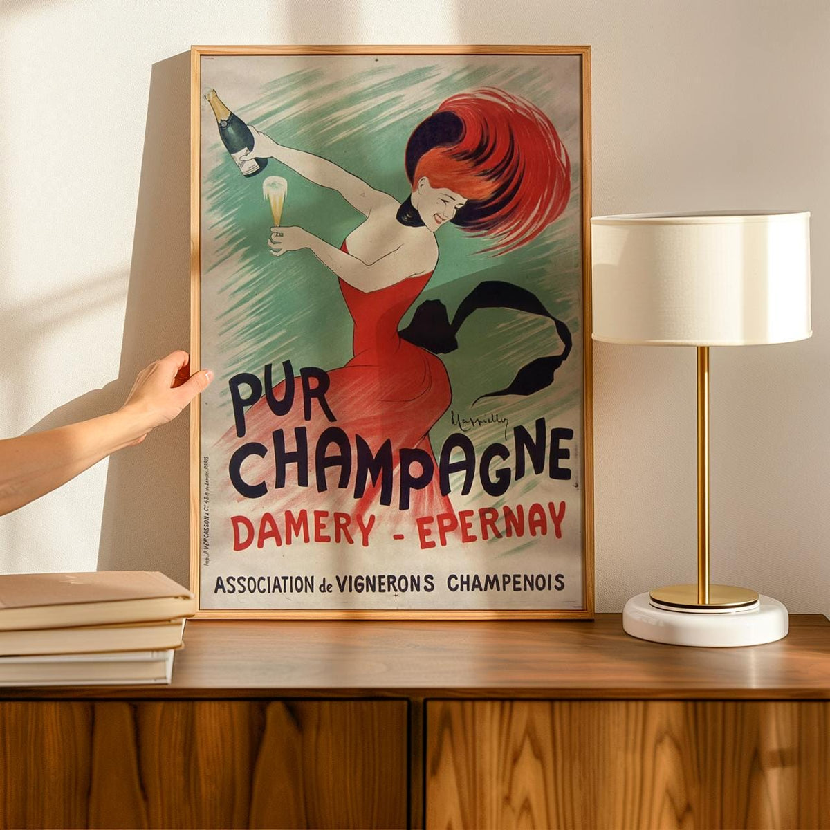 Leonetto Cappiello, Pur Champagne - Vintage French Poster, Champagne Wall Art, Retro Advertising Print, Bar Decor