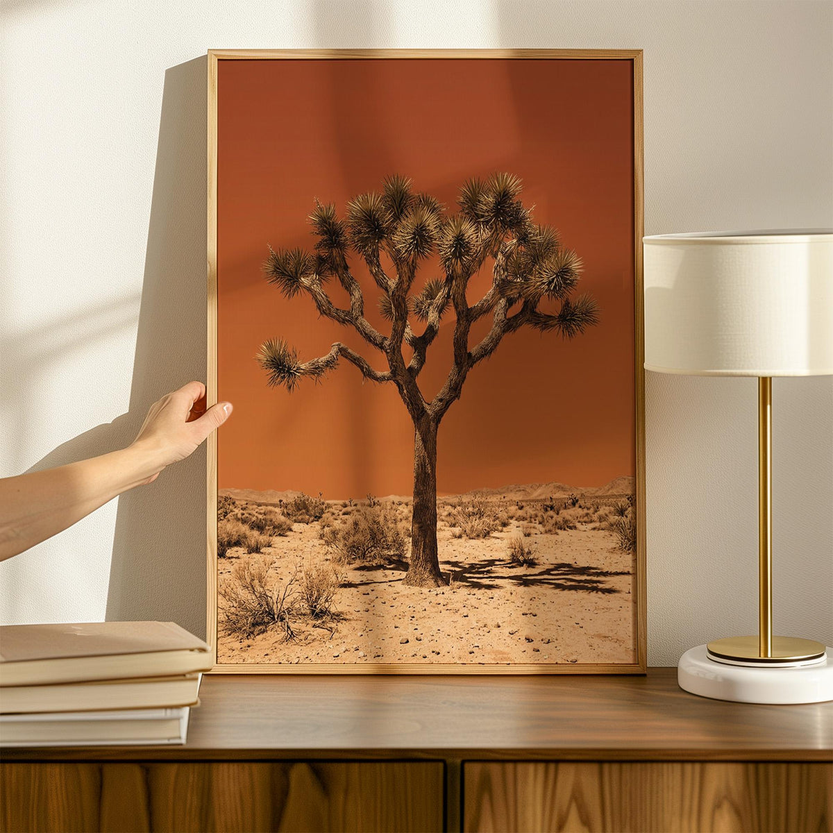 Vintage Joshua Tree Print, The Sonoran Desert Wall Art, Retro Outdoors Poster, Arizona Cabin Cottage Decor, Botanical Yu