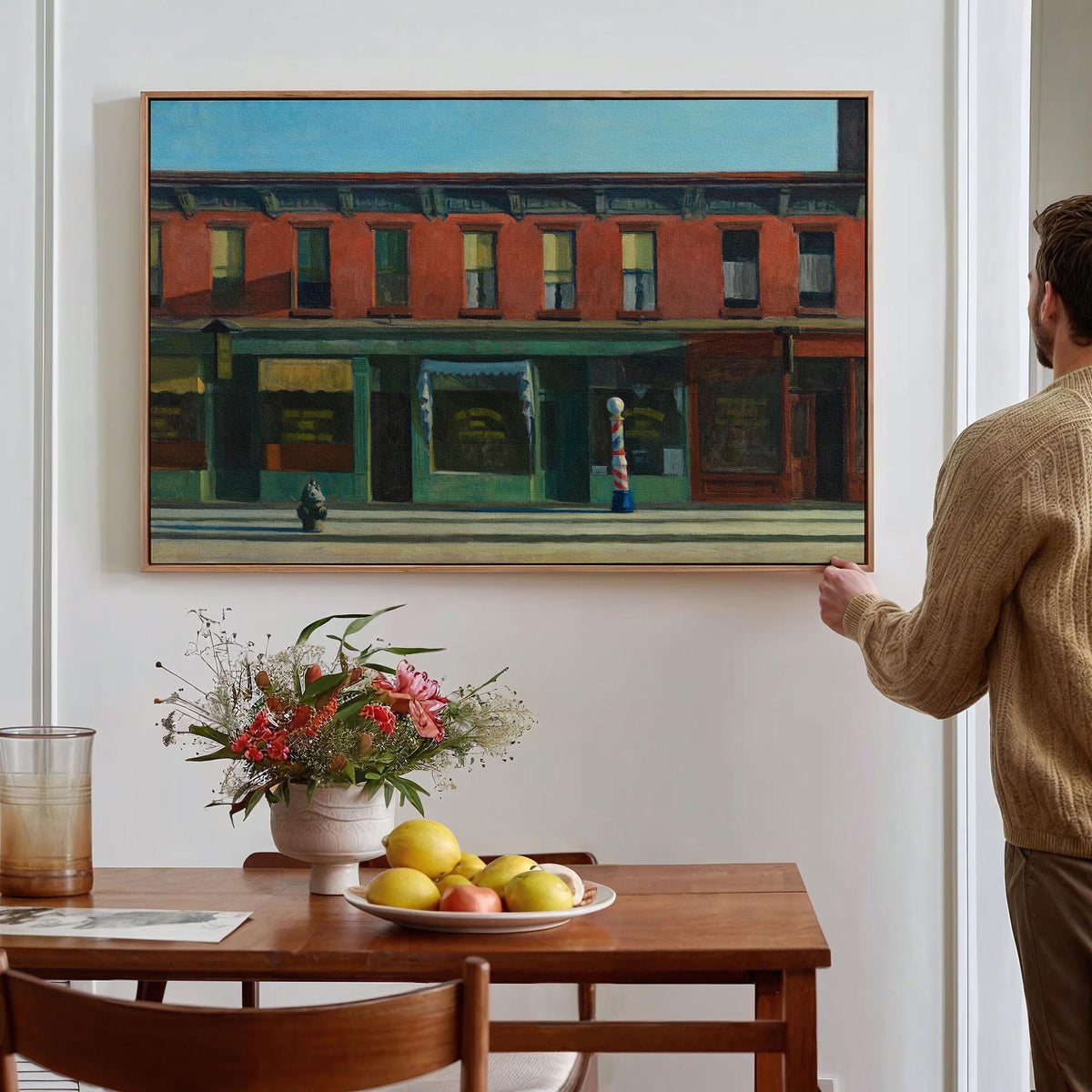 Edward Hopper, Early Sunday Morning - Urban Wall Art, Quiet Cityscape Print, Classic American Canvas Decor, Minimalist P