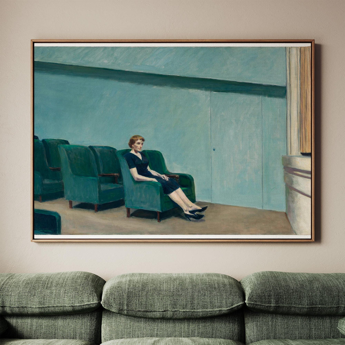 Edward Hopper, Solitary Interior Scene - Quiet Wall Art, American Realism Print, Minimalist Canvas Decor