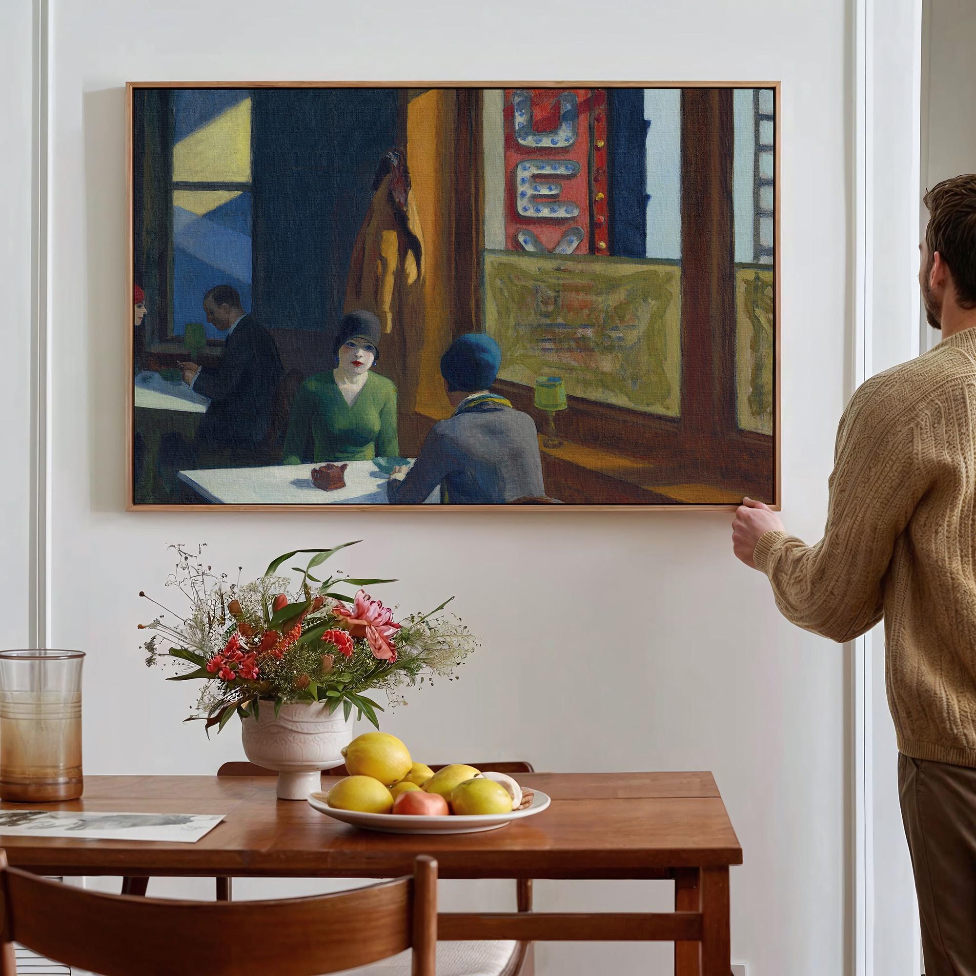 Edward Hopper, Chop Suey - 1929 Restaurant Wall Art, Classic American Print, Urban Cafe Canvas Decor, Modern Realism Pos