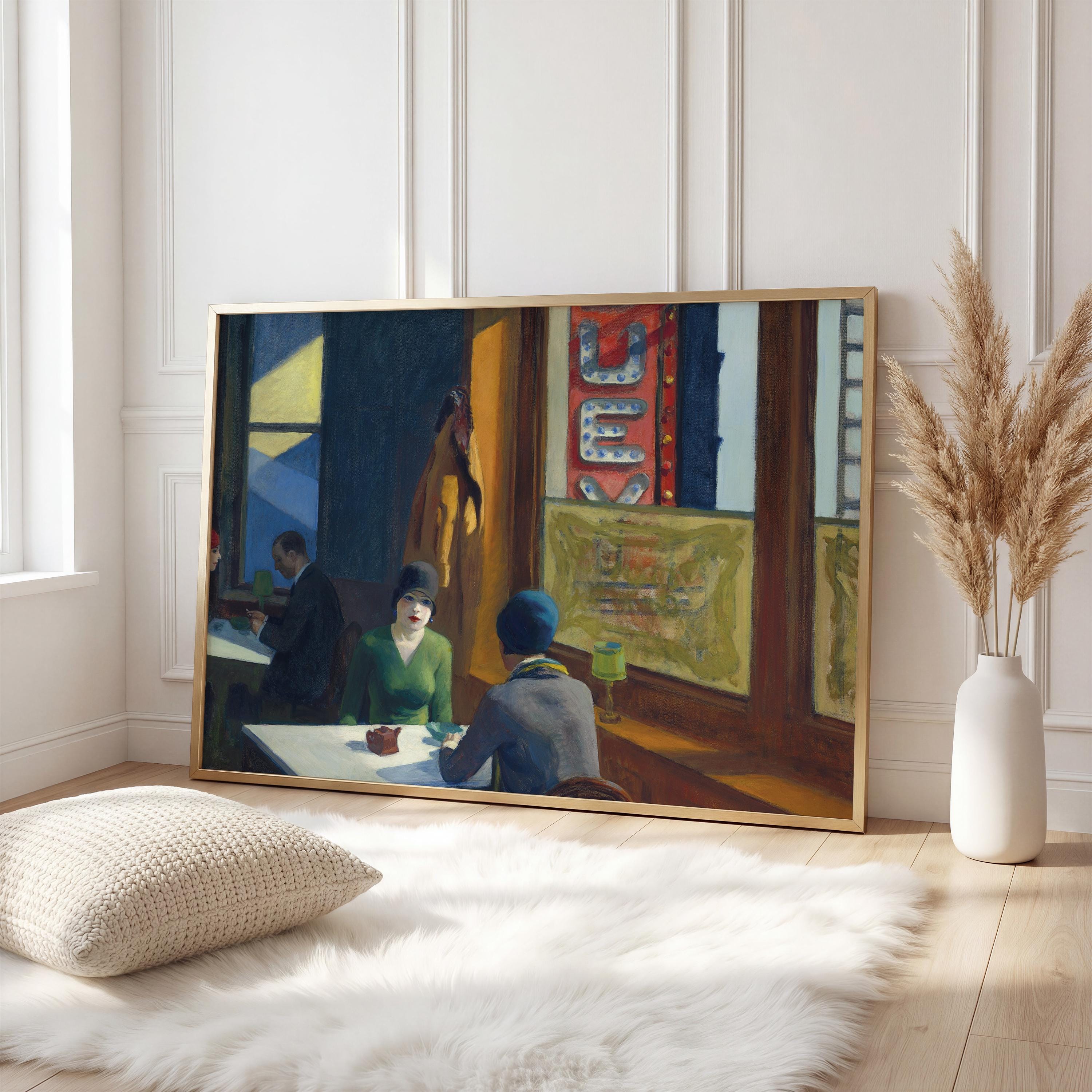 Edward Hopper, Chop Suey - 1929 Restaurant Wall Art, Classic American Print, Urban Cafe Canvas Decor, Modern Realism Pos