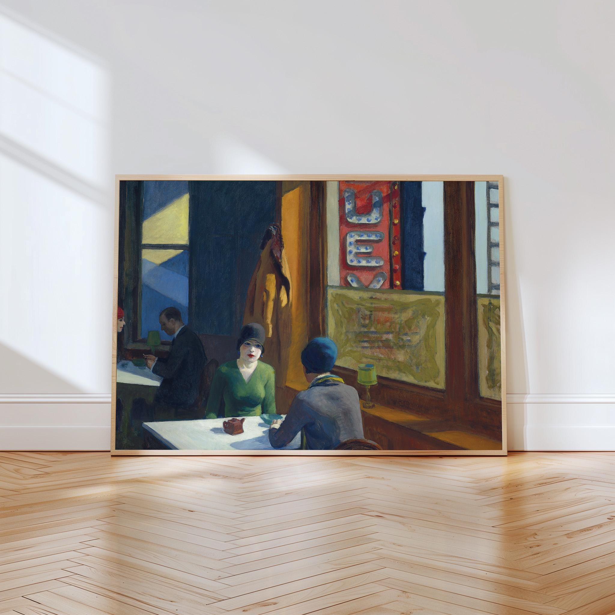 Edward Hopper, Chop Suey - 1929 Restaurant Wall Art, Classic American Print, Urban Cafe Canvas Decor, Modern Realism Pos