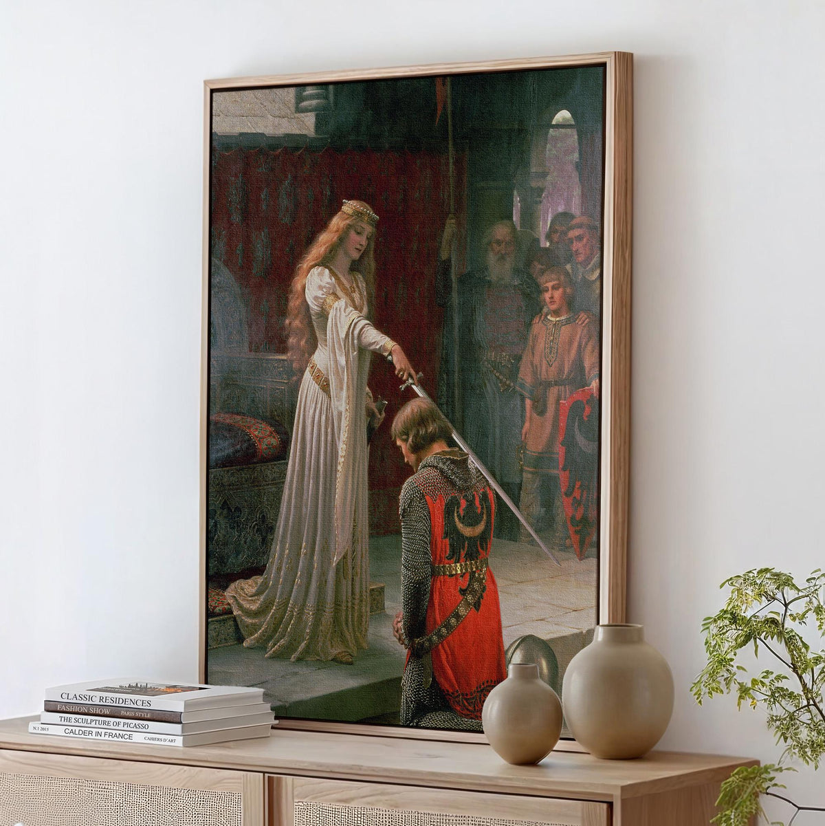 Edmund Blair Leighton, The Accolade - 1901 Medieval Knight Print, Pre-Raphaelite Wall Art, Chivalry Poster, Vintage Deco