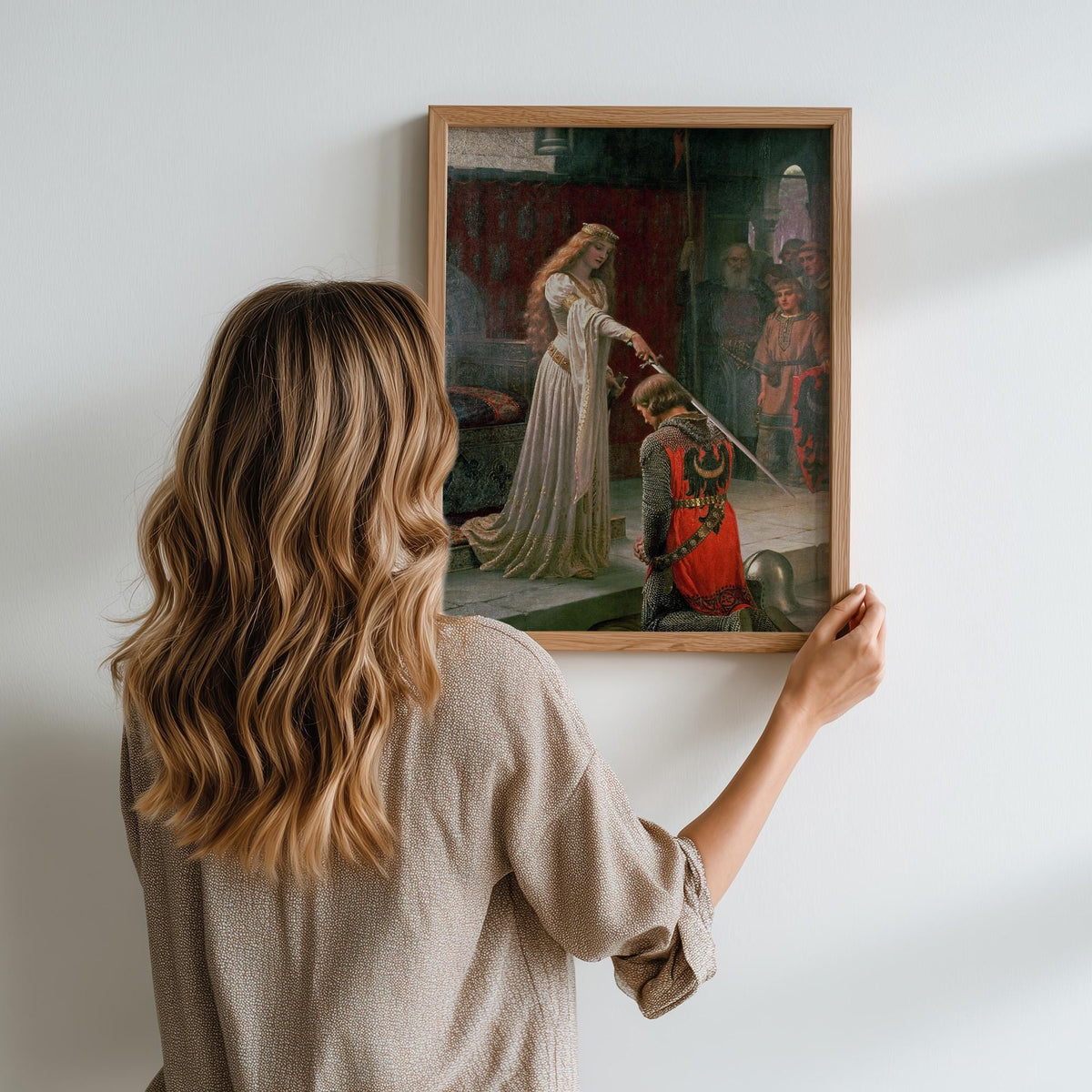 Edmund Blair Leighton, The Accolade - 1901 Medieval Knight Print, Pre-Raphaelite Wall Art, Chivalry Poster, Vintage Deco