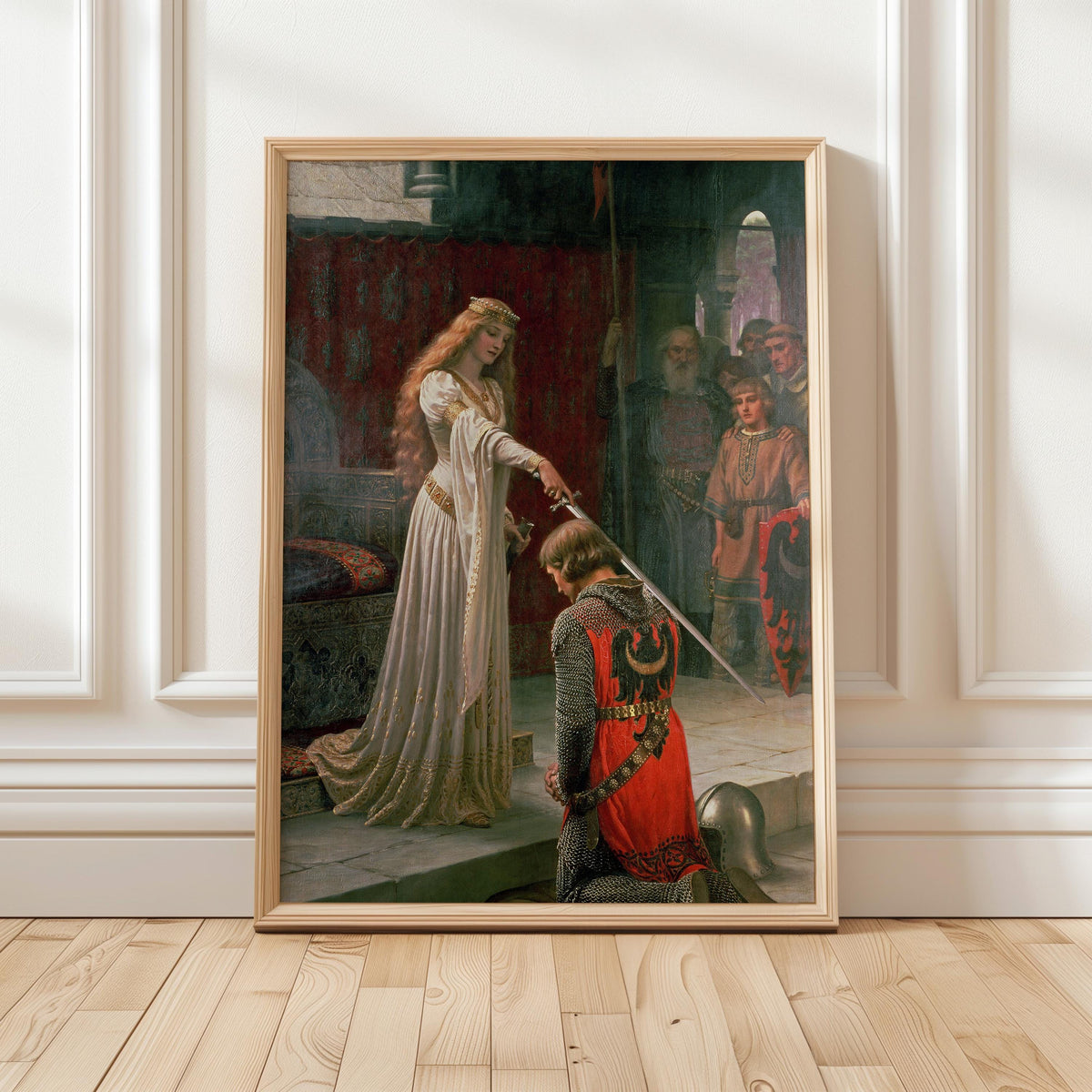 Edmund Blair Leighton, The Accolade - 1901 Medieval Knight Print, Pre-Raphaelite Wall Art, Chivalry Poster, Vintage Deco