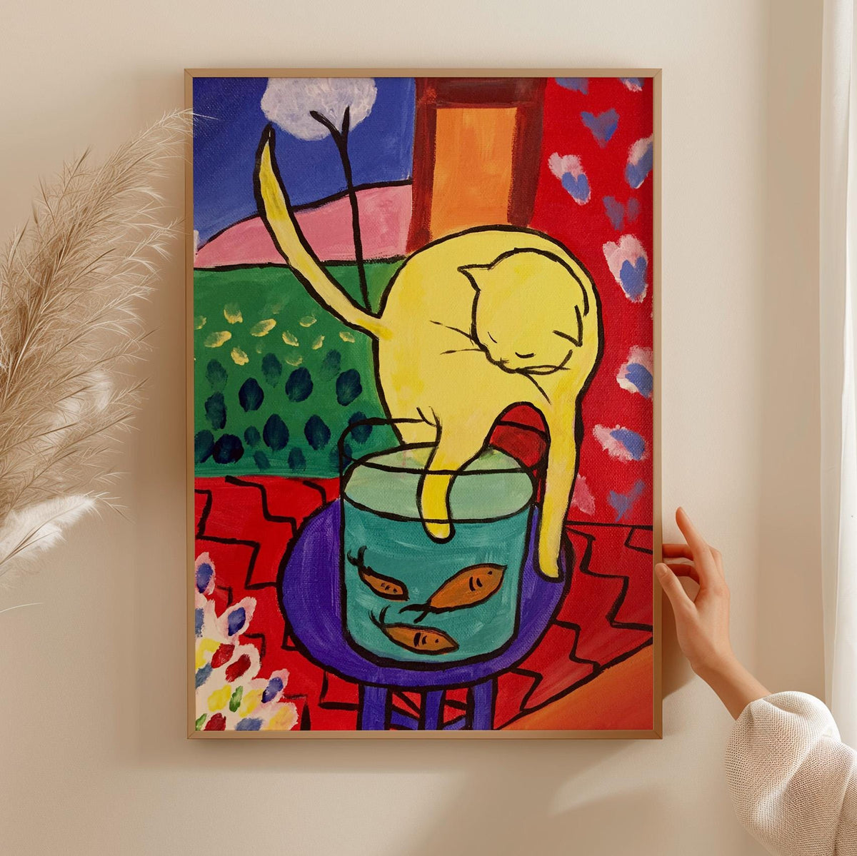 Henri Matisse, The Cat with Red Fish - 1914 Fauvist Still Life Print, Cat Wall Art, Colorful Modern Poster, French Decor