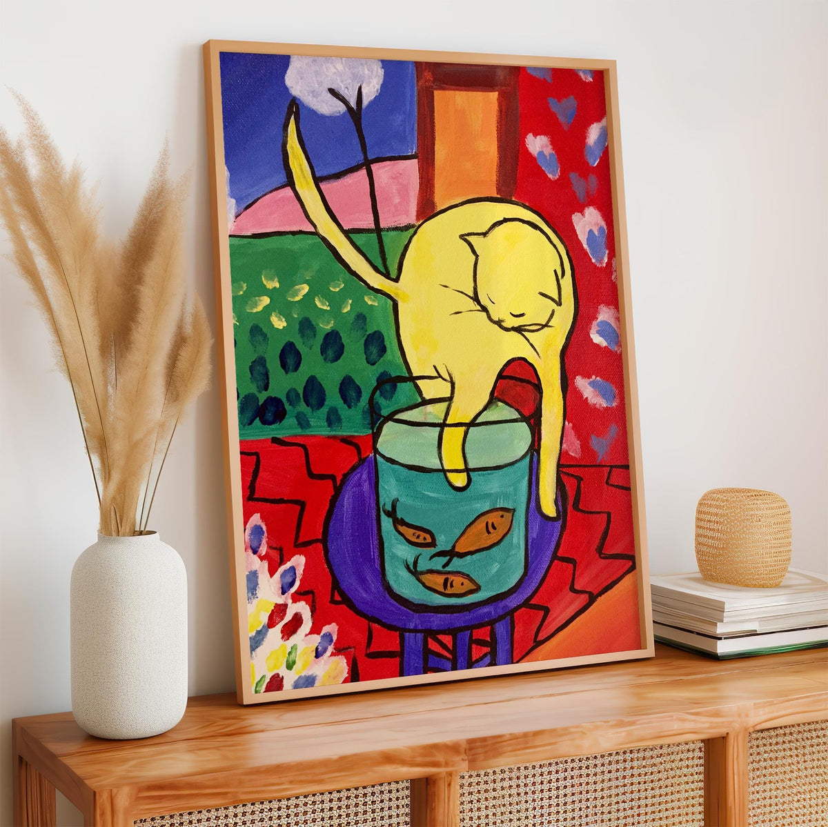 Henri Matisse, The Cat with Red Fish - 1914 Fauvist Still Life Print, Cat Wall Art, Colorful Modern Poster, French Decor