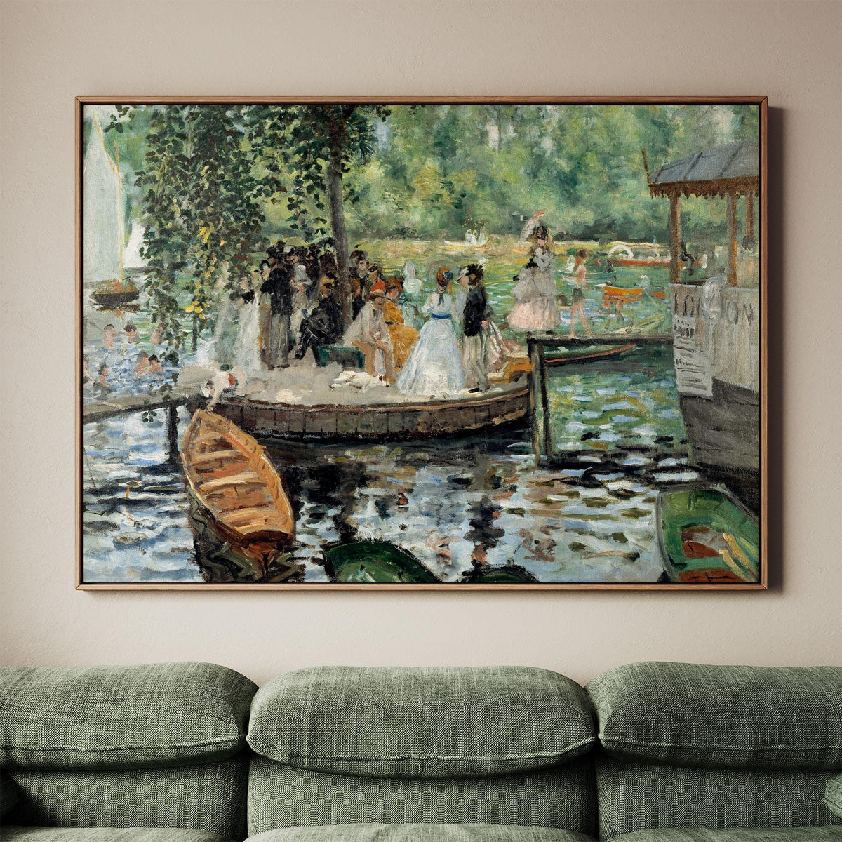 Pierre-Auguste Renoir, La Grenouillère - 1869 Impressionist River Scene Print, French Wall Art, Vintage Landscape Poster