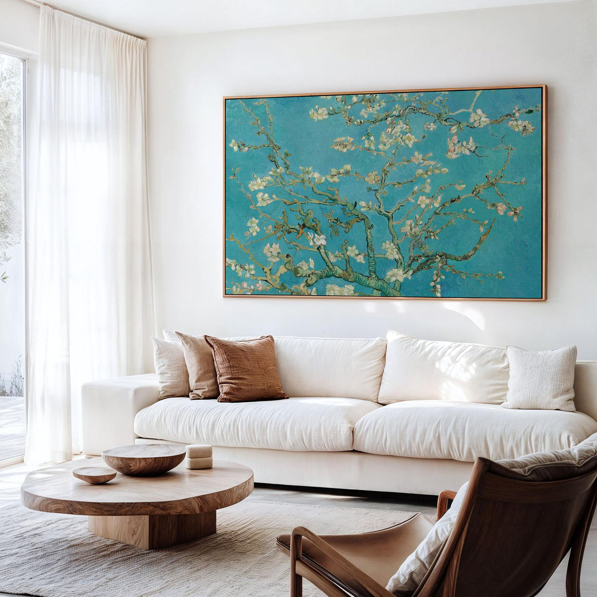 Vincent van Gogh, Almond Blossom - 1890 Floral Wall Art, Japanese-Inspired Impressionist Print, Blue and White Flower Po