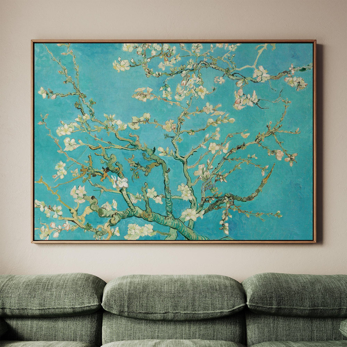 Vincent van Gogh, Almond Blossom - 1890 Floral Wall Art, Japanese-Inspired Impressionist Print, Blue and White Flower Po