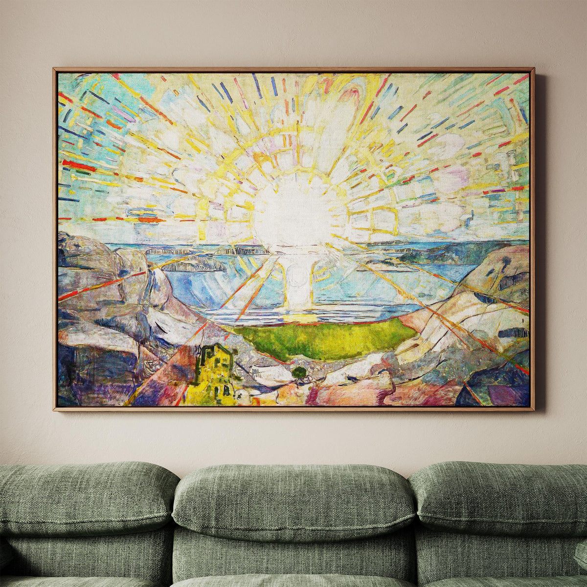 Edvard Munch, The Sun - Monumental 1911 Landscape Print, Modern Expressionist Wall Art, Radiant Sunrise Poster, Large Ca