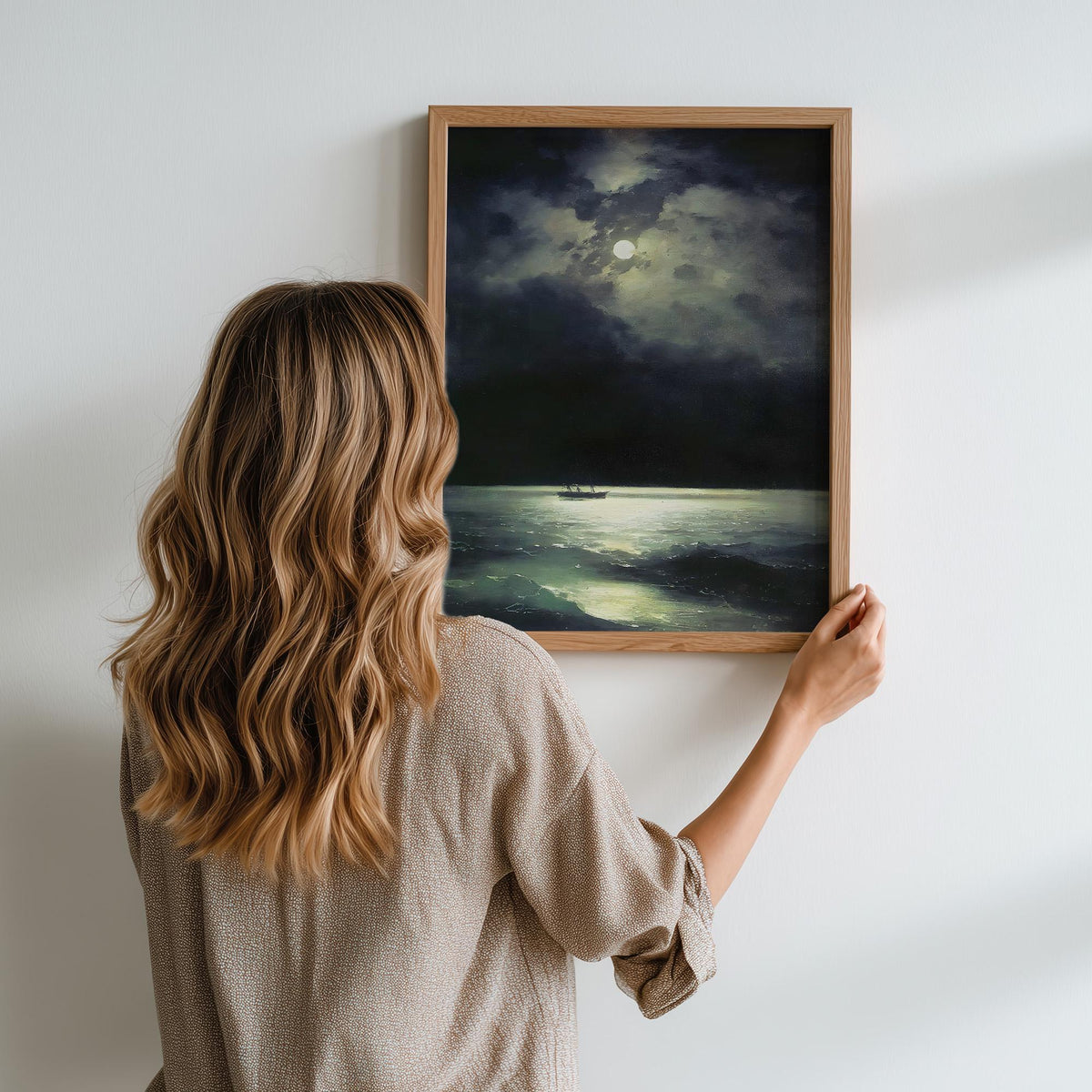 Ivan Aivazovsky, Black Sea at Night - 1879 Romantic Seascape Print, Moonlit Ocean Wall Art, Moody Marine Poster, Classic