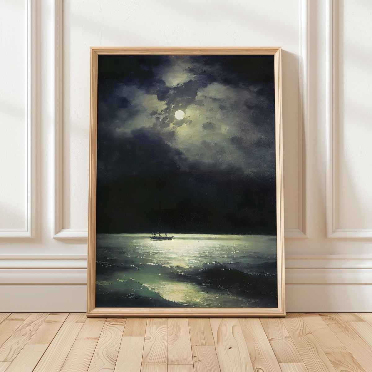 Ivan Aivazovsky, Black Sea at Night - 1879 Romantic Seascape Print, Moonlit Ocean Wall Art, Moody Marine Poster, Classic