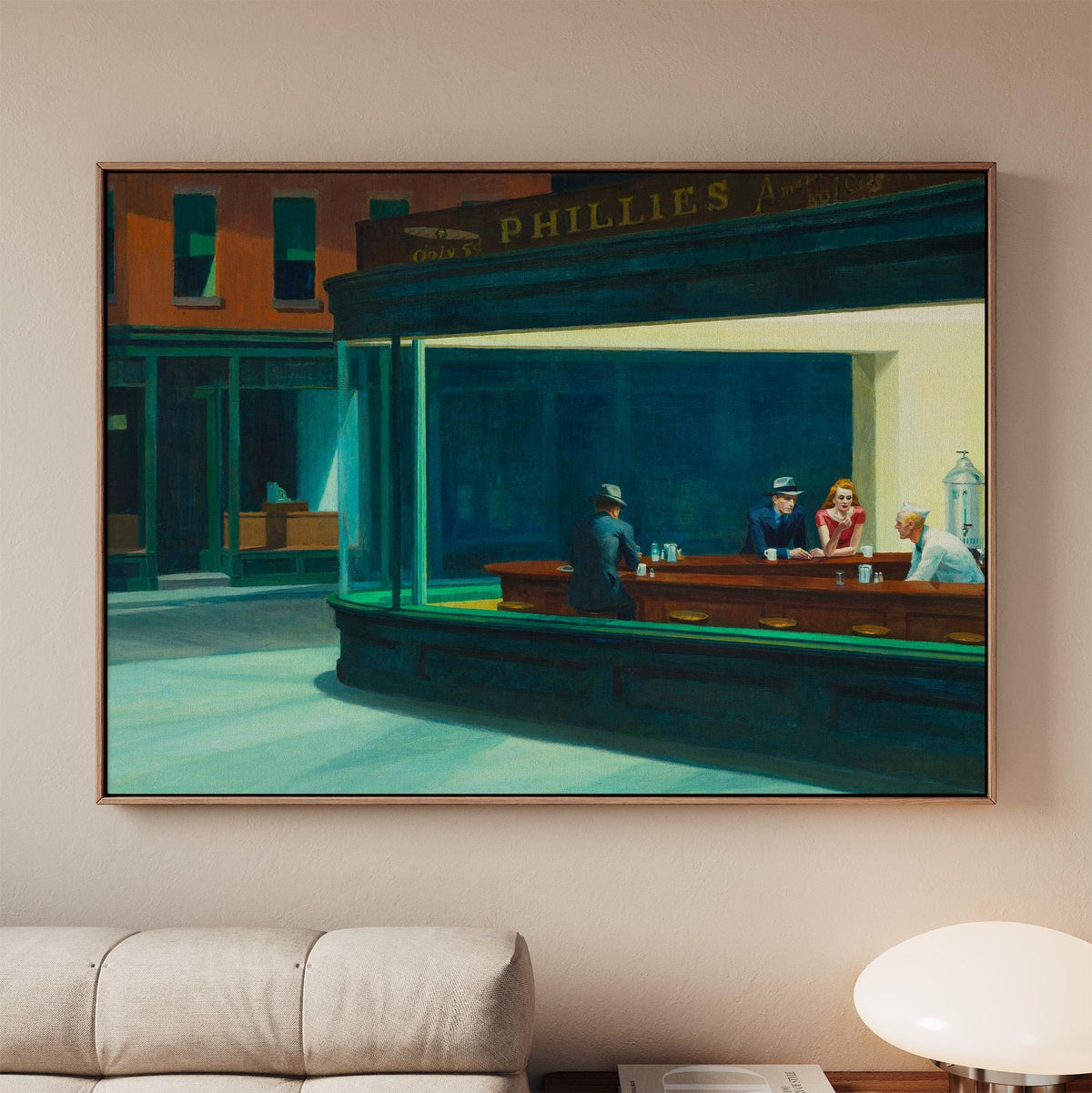 Edward Hopper, Nighthawks - Iconic wall art, Famous Painting, Large Sizes canvas print, American Realist Poster urban is
