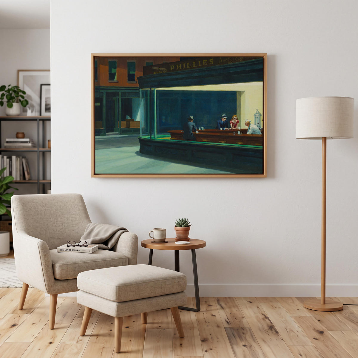 Edward Hopper, Nighthawks - Iconic wall art, Famous Painting, Large Sizes canvas print, American Realist Poster urban is