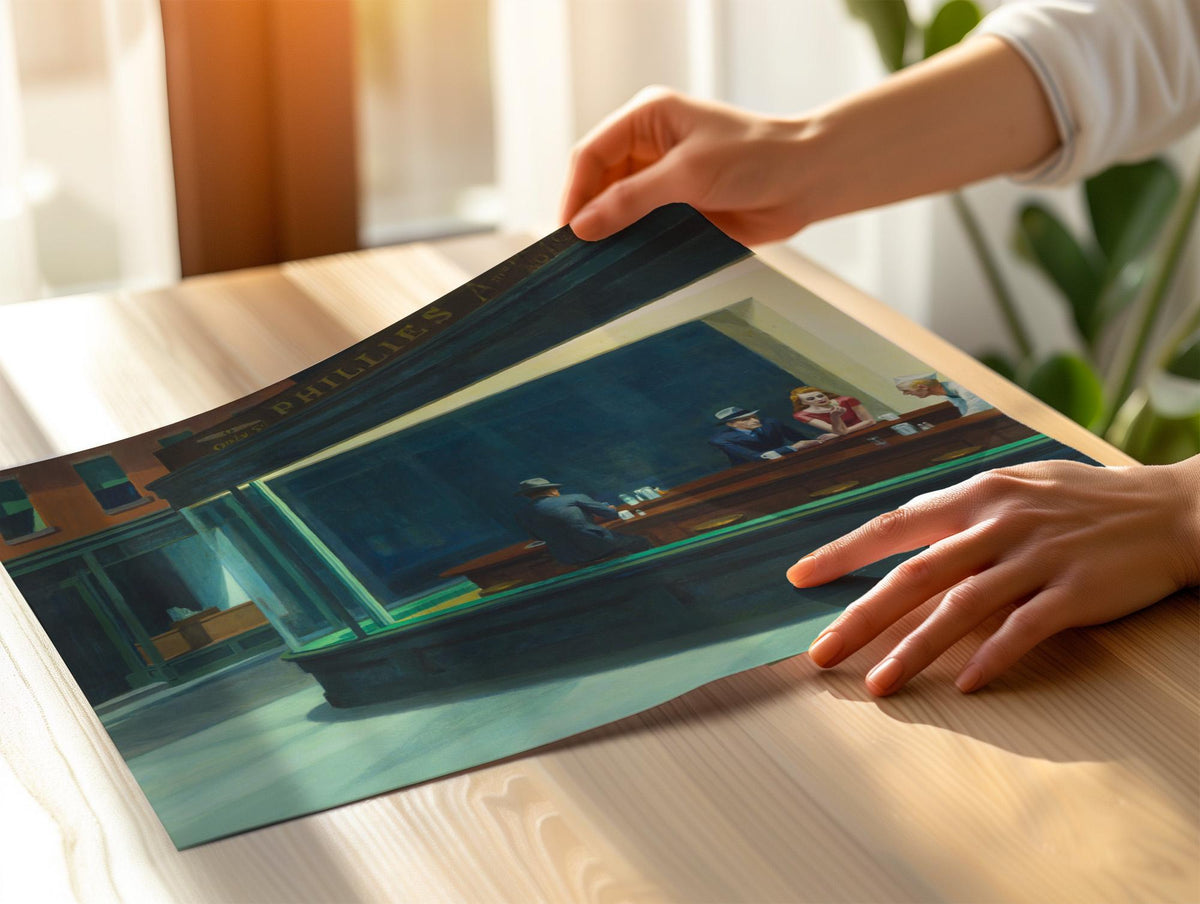 Edward Hopper, Nighthawks - Iconic wall art, Famous Painting, Large Sizes canvas print, American Realist Poster urban is