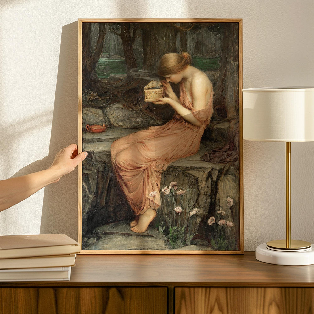 John William Waterhouse - Psyche Opening the Golden Box. Waterhouse poster print, Giclee canvas, Gallery wrapped, Beauti