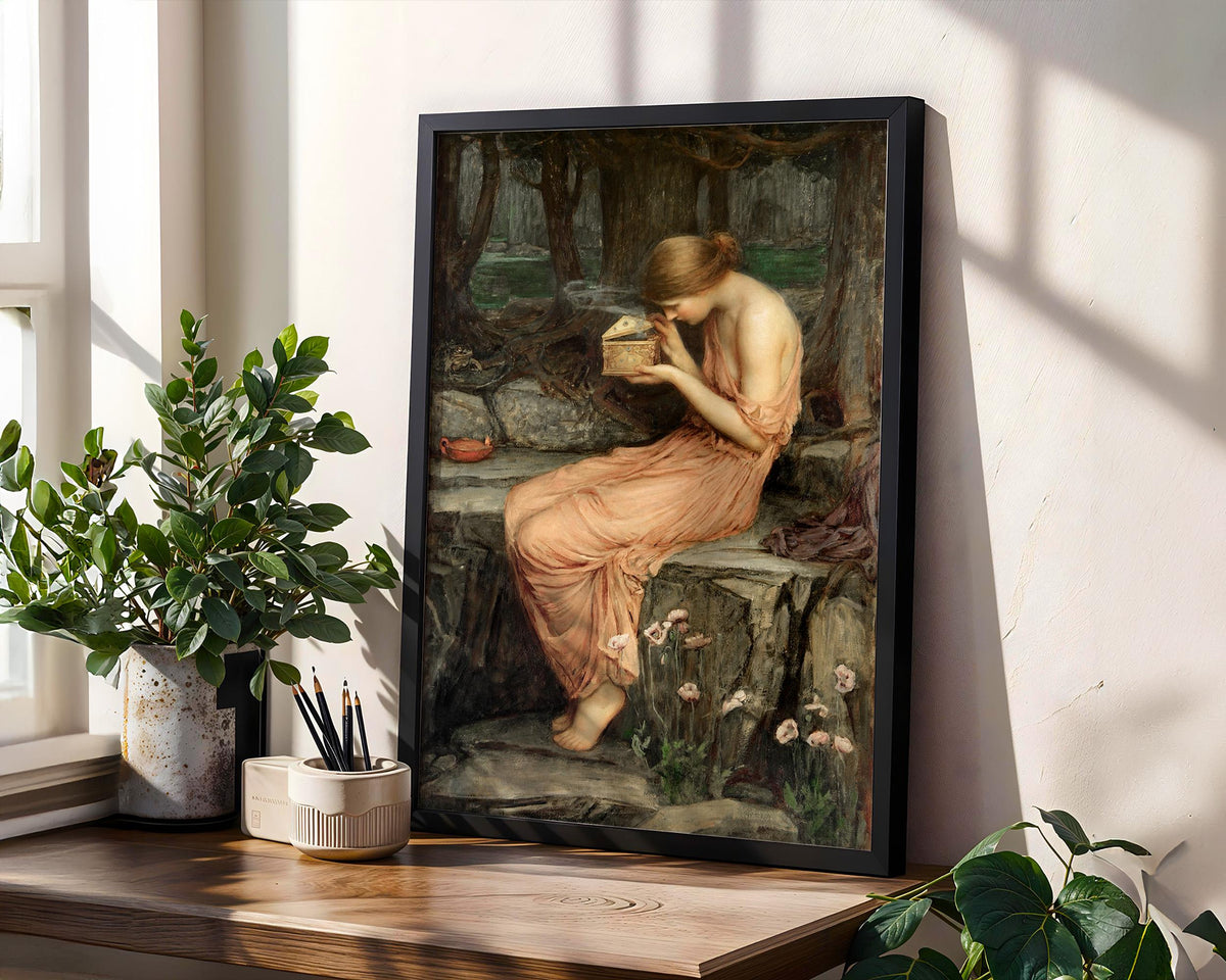John William Waterhouse - Psyche Opening the Golden Box. Waterhouse poster print, Giclee canvas, Gallery wrapped, Beauti