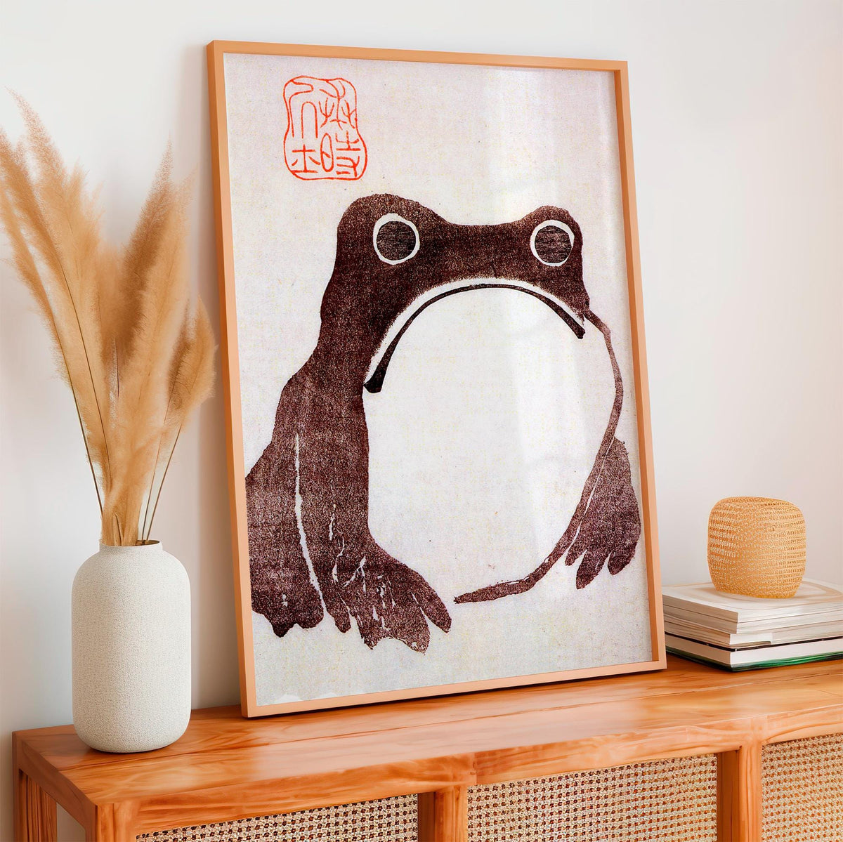 Matsumoto Hoji, Frog - 1814 Japanese Woodblock Print, Minimalist Animal Wall Art, Zen Frog Poster, Vintage Japanese Deco