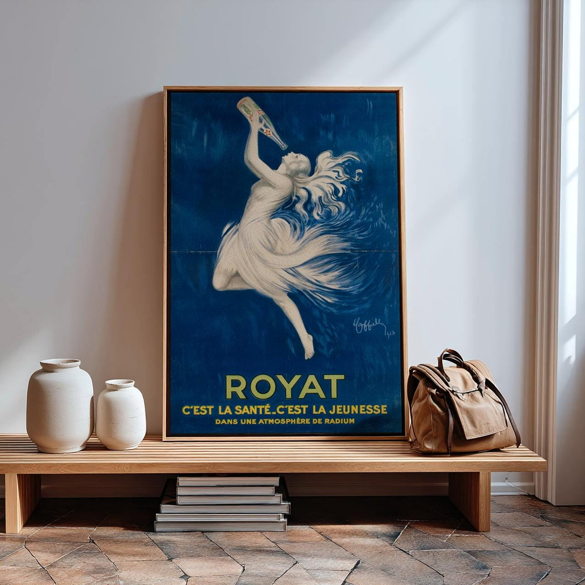 Leonetto Cappiello, Royat - Vintage French Poster, Blue Wall Art, Advertisement Print, Retro Canvas Decor